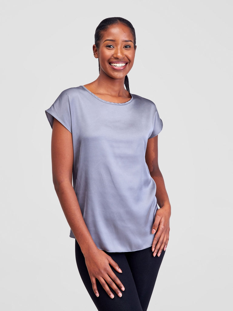 Vivo Thando Drop Shoulder Top - Grey - Shopzetu
