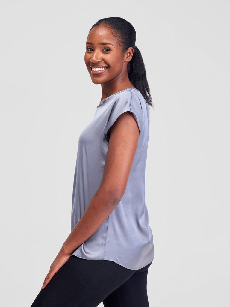 Vivo Thando Drop Shoulder Top - Grey - Shopzetu