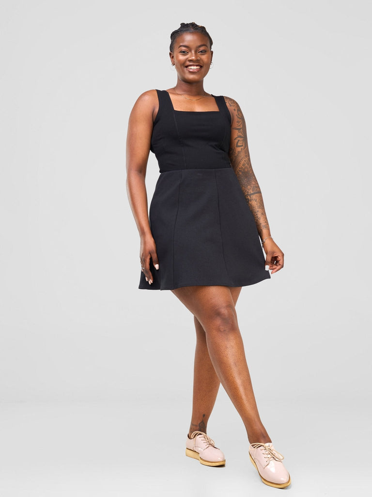 Zoya Sitawi Square Neck Body suit - Black - Shopzetu