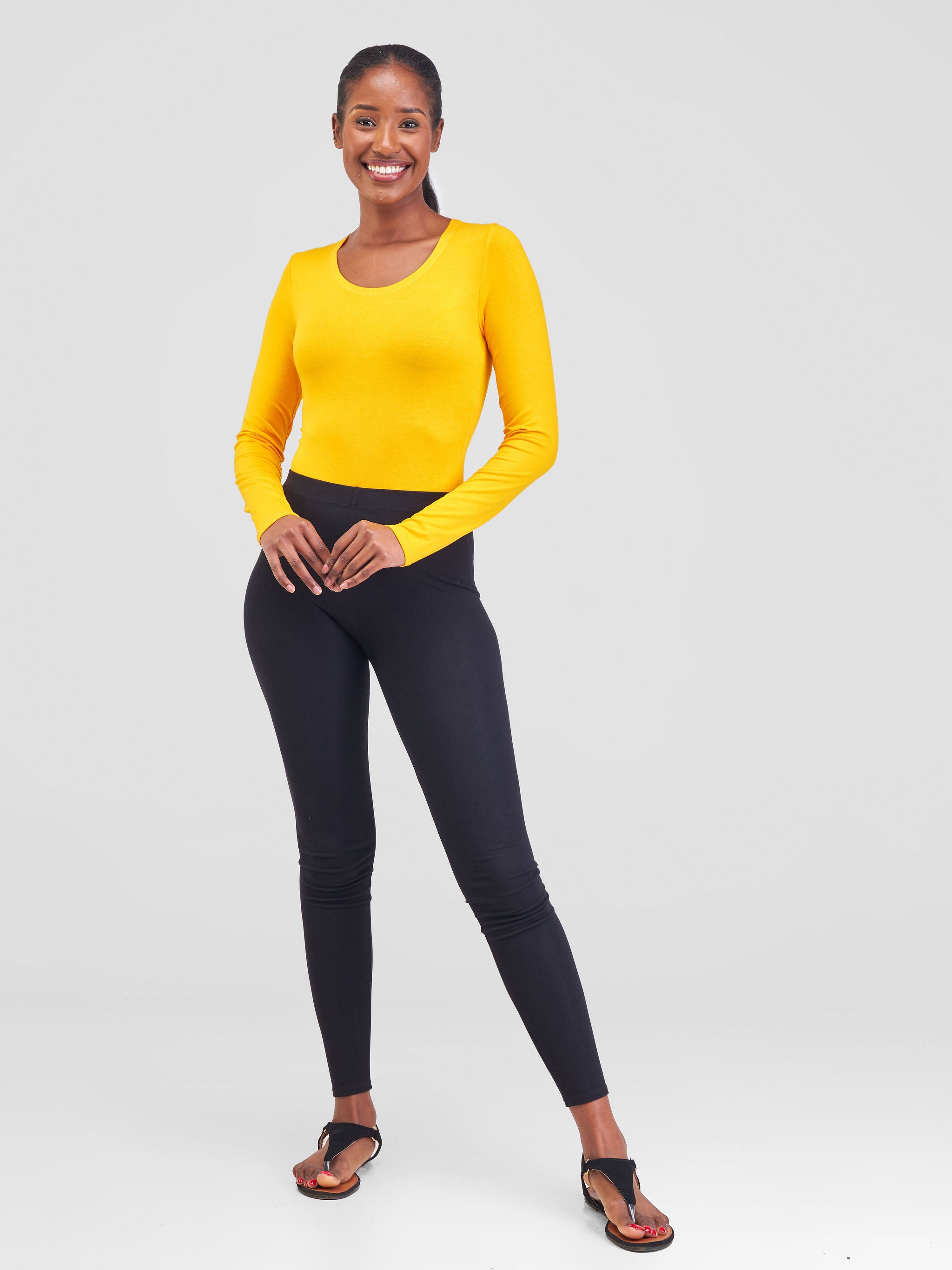 Vivo Basic Long Sleeved Bodysuit - Safron