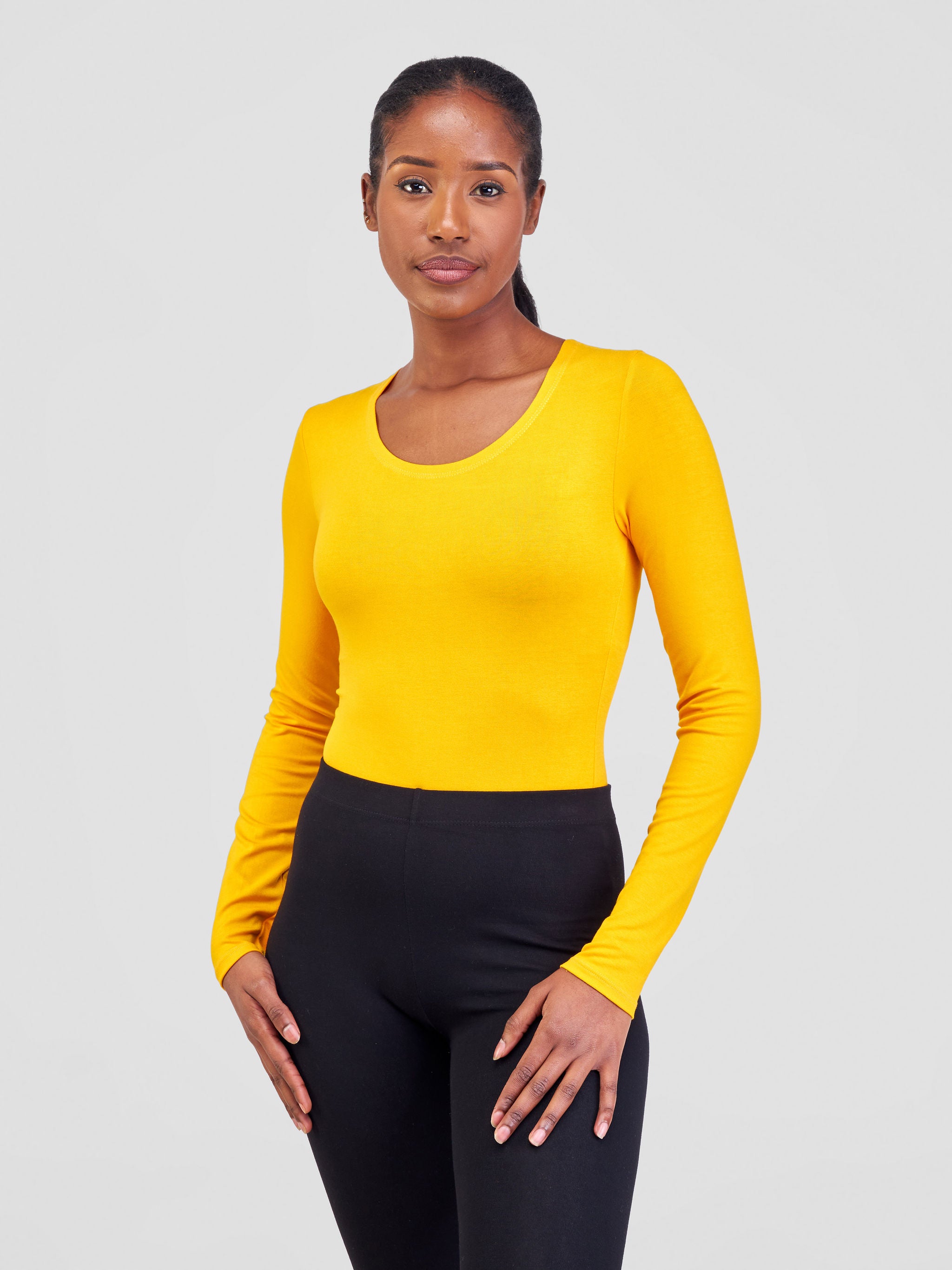 Vivo Basic Long Sleeved Bodysuit - Safron