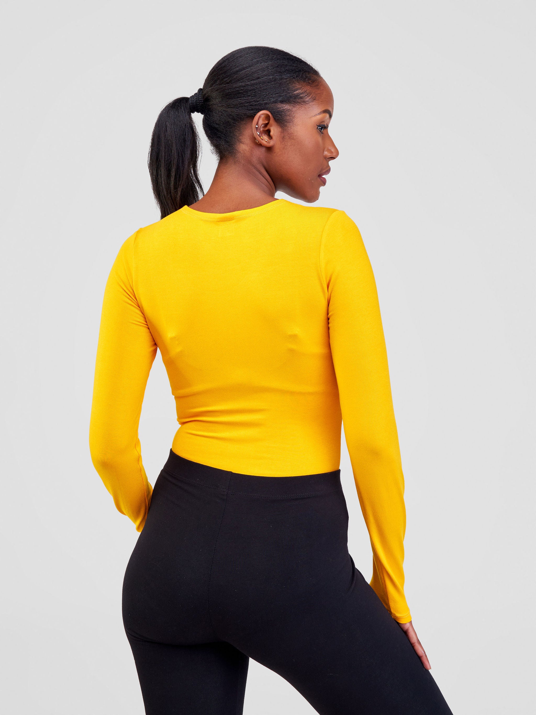 Vivo Basic Long Sleeved Bodysuit - Safron