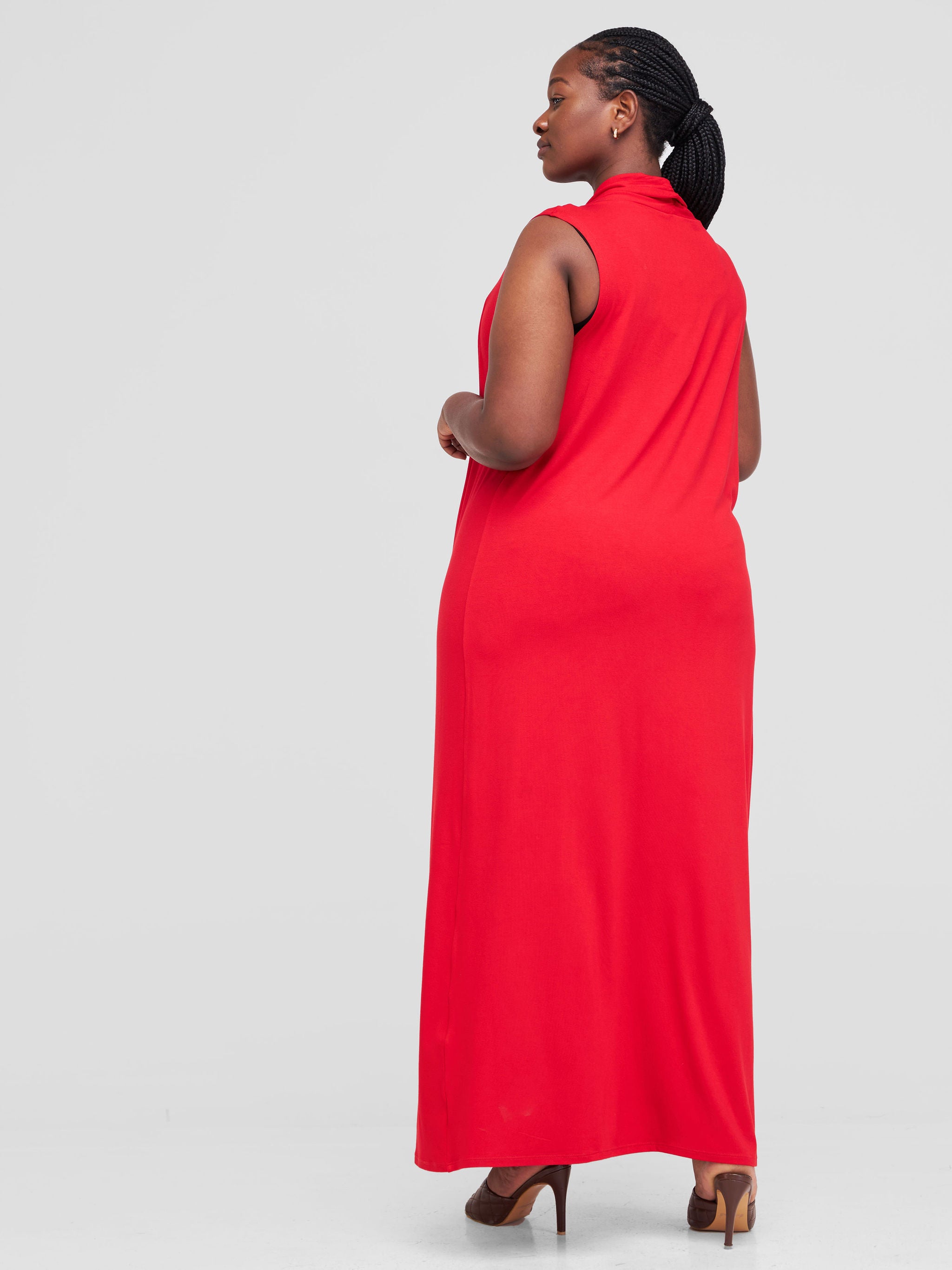 Vivo Basic Sleeveless Extra Long Lily Waterfall - Red