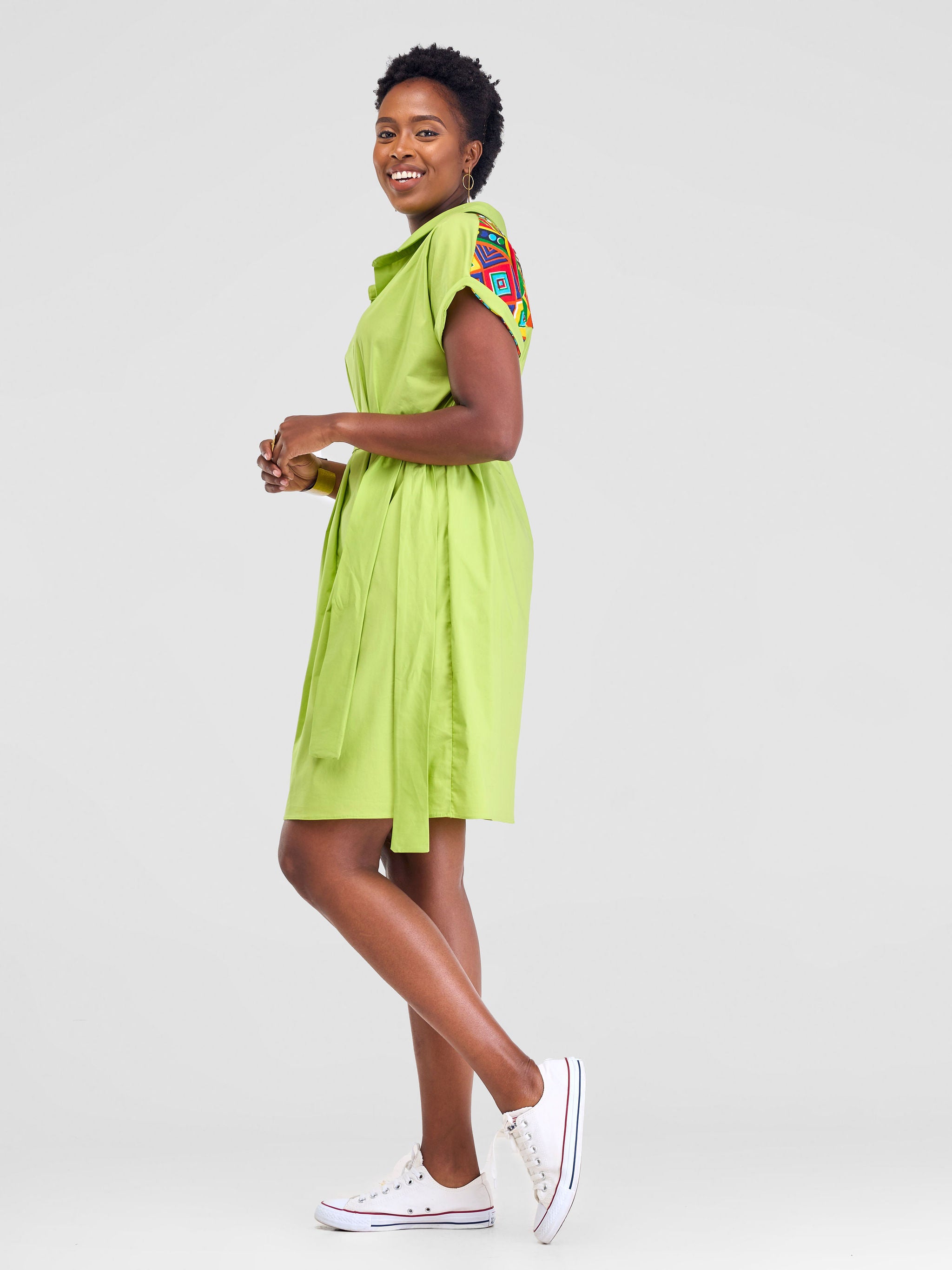 Safari Lira Drop Shoulder Dress - Lime