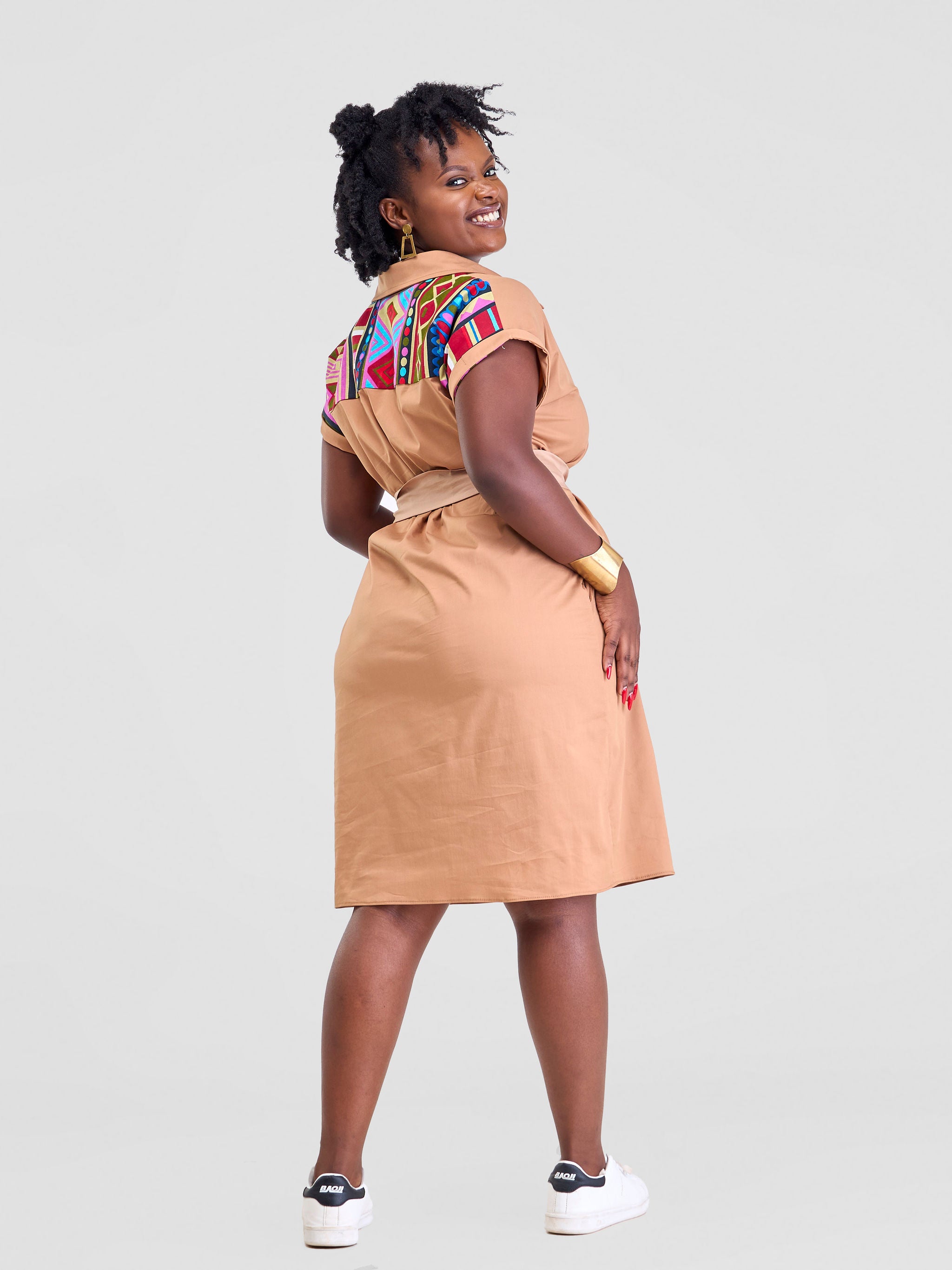 Safari Lira Drop Shoulder Dress - Taupe