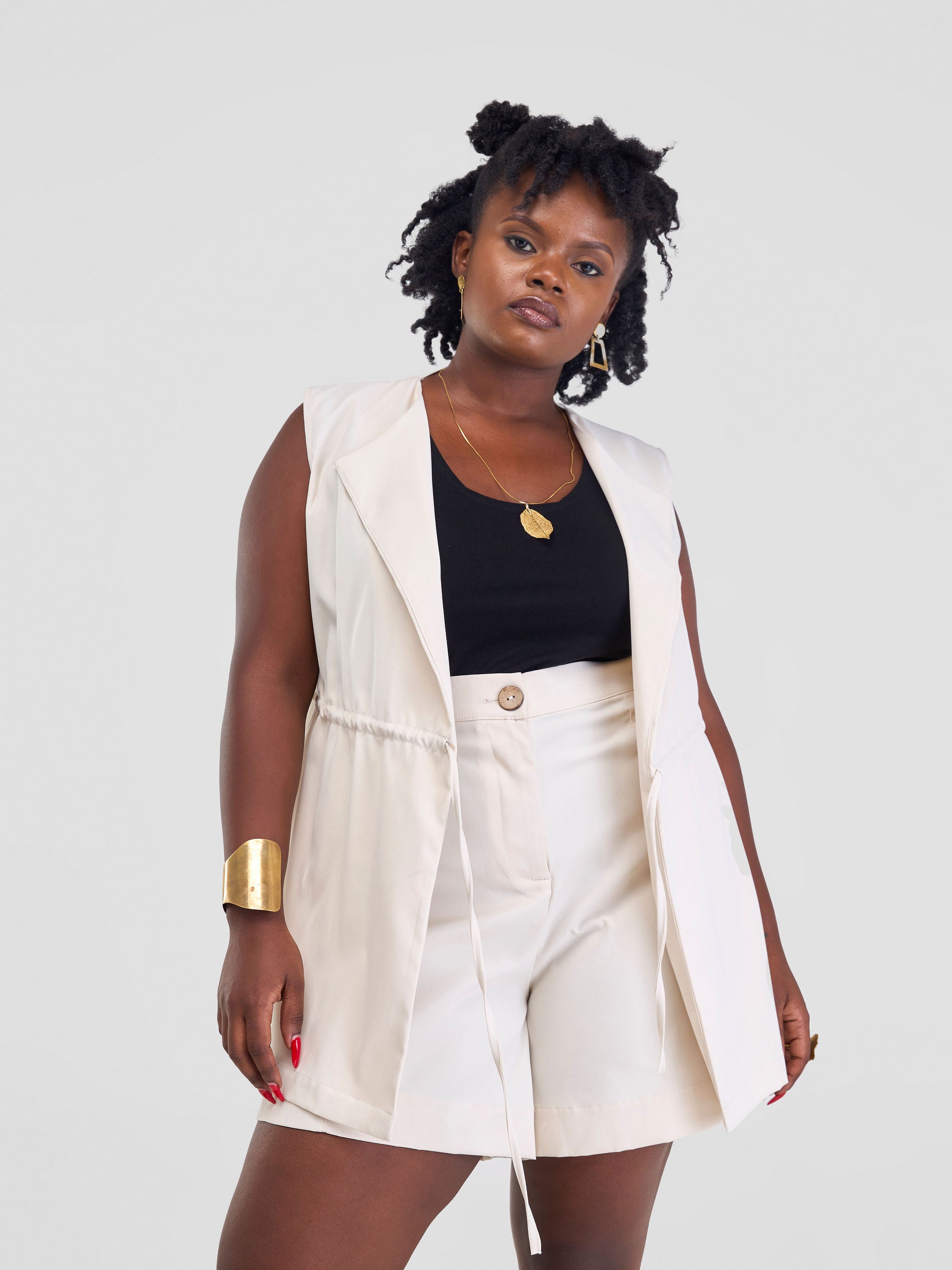 Safari Lira Sleeveless Coat - Light Taupe