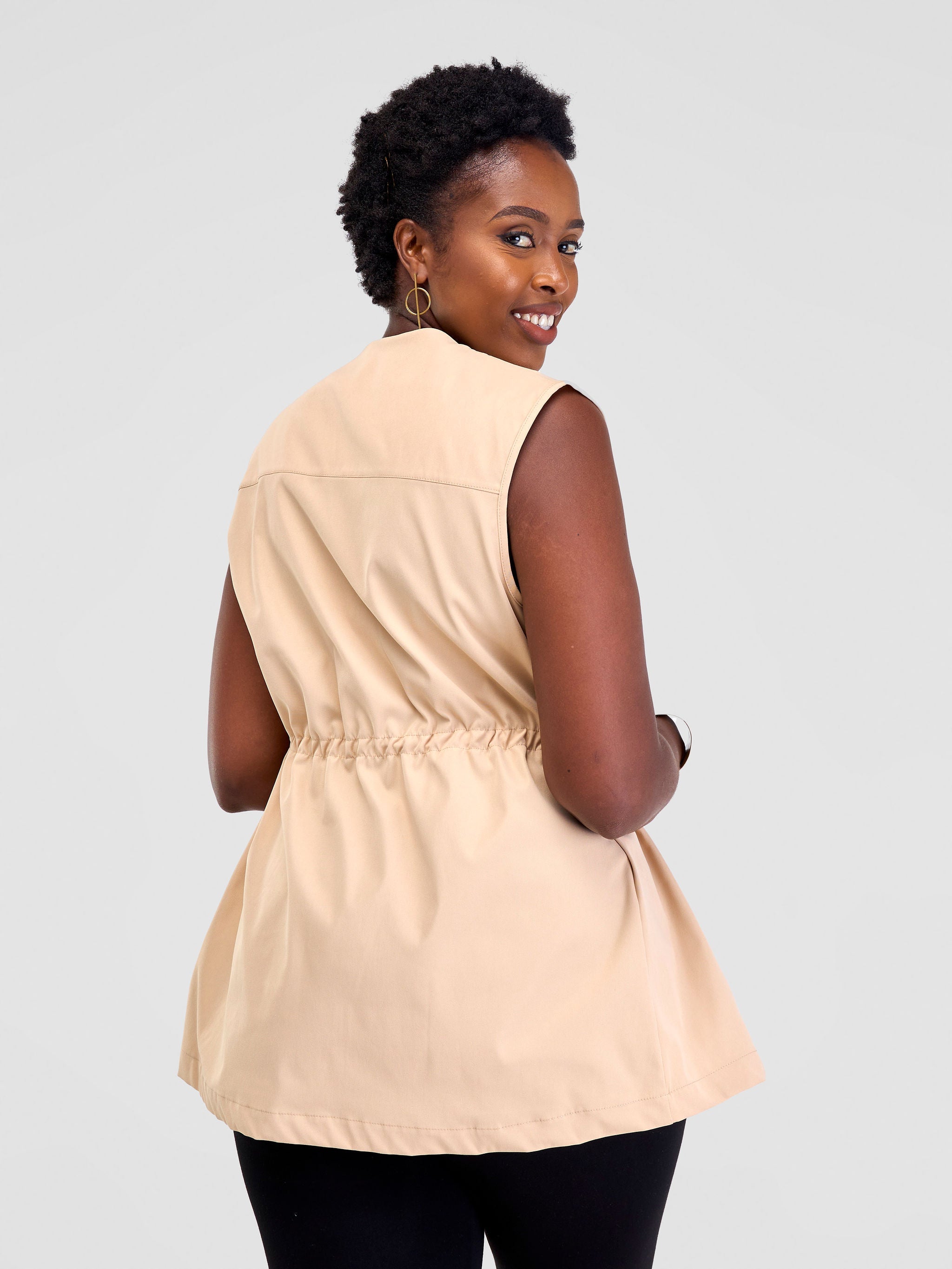 Safari Lira Sleeveless Coat - Taupe