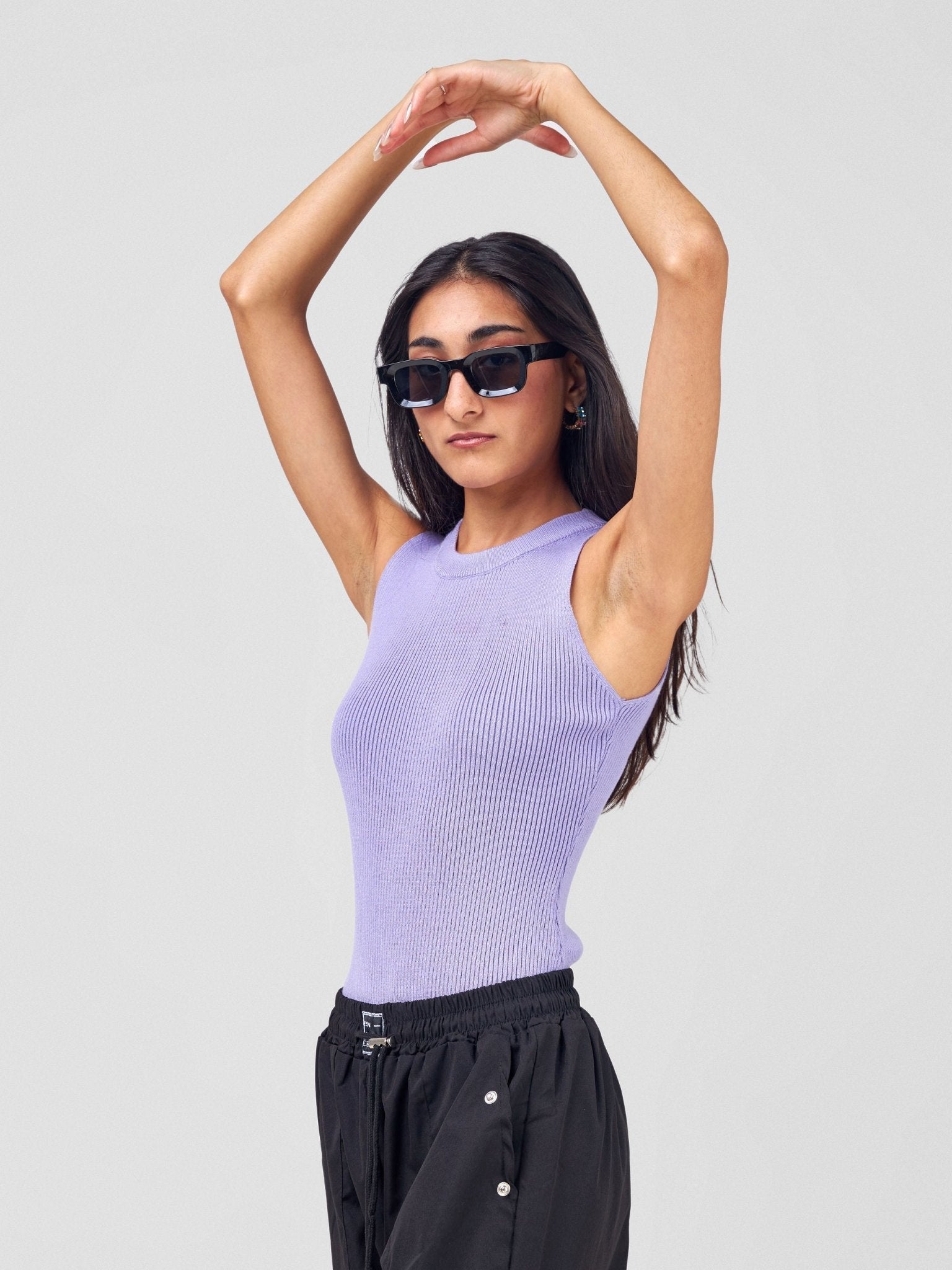 Carrie Wahu X SZ Lea Ribbed Sleeveless Bodysuits - Lilac - Shopzetu