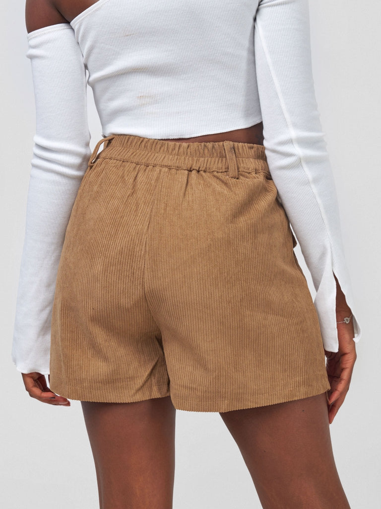 Carrie Wahu X SZ Corduroy Chic Skort - Brown - Shopzetu