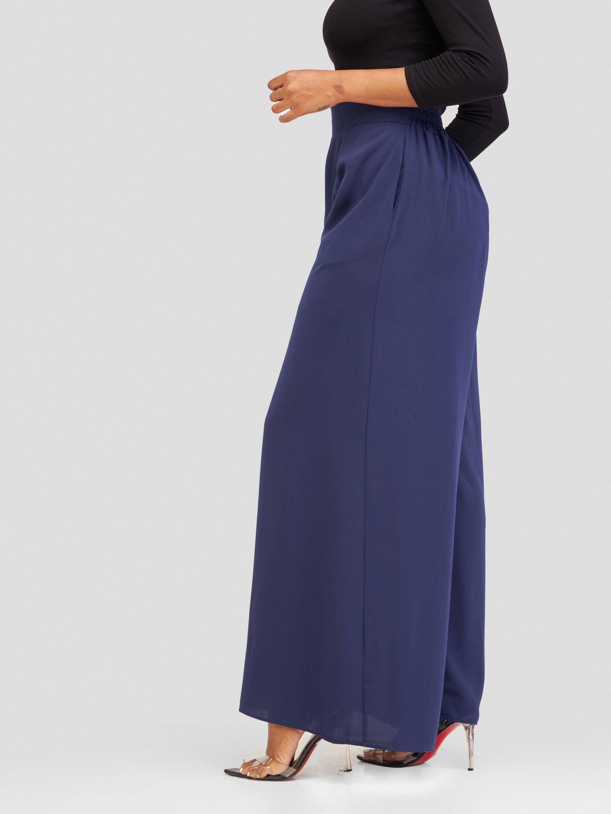 Vivo Basic Crepe Pants - Navy Blue