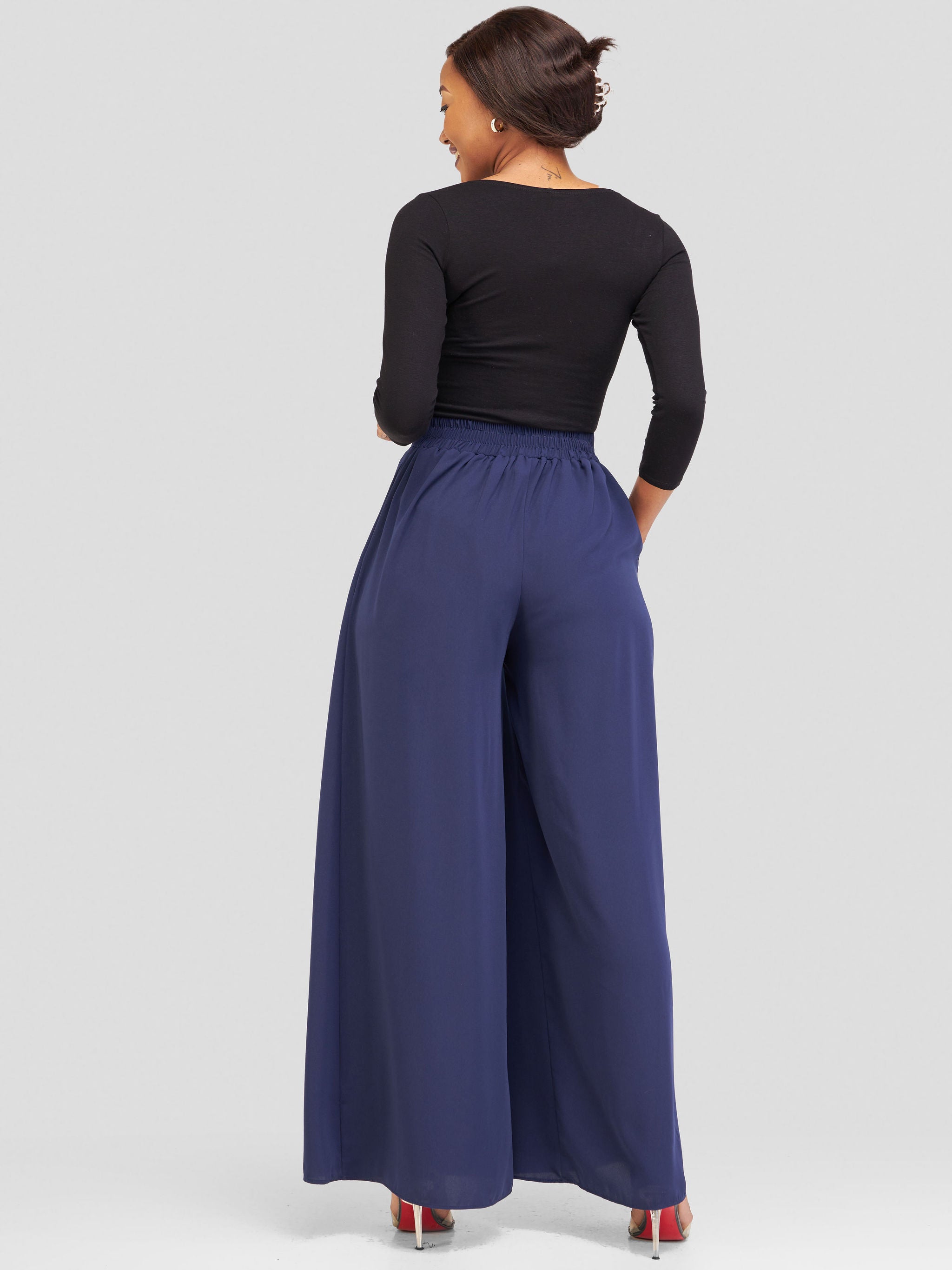 Vivo Basic Crepe Pants - Navy Blue