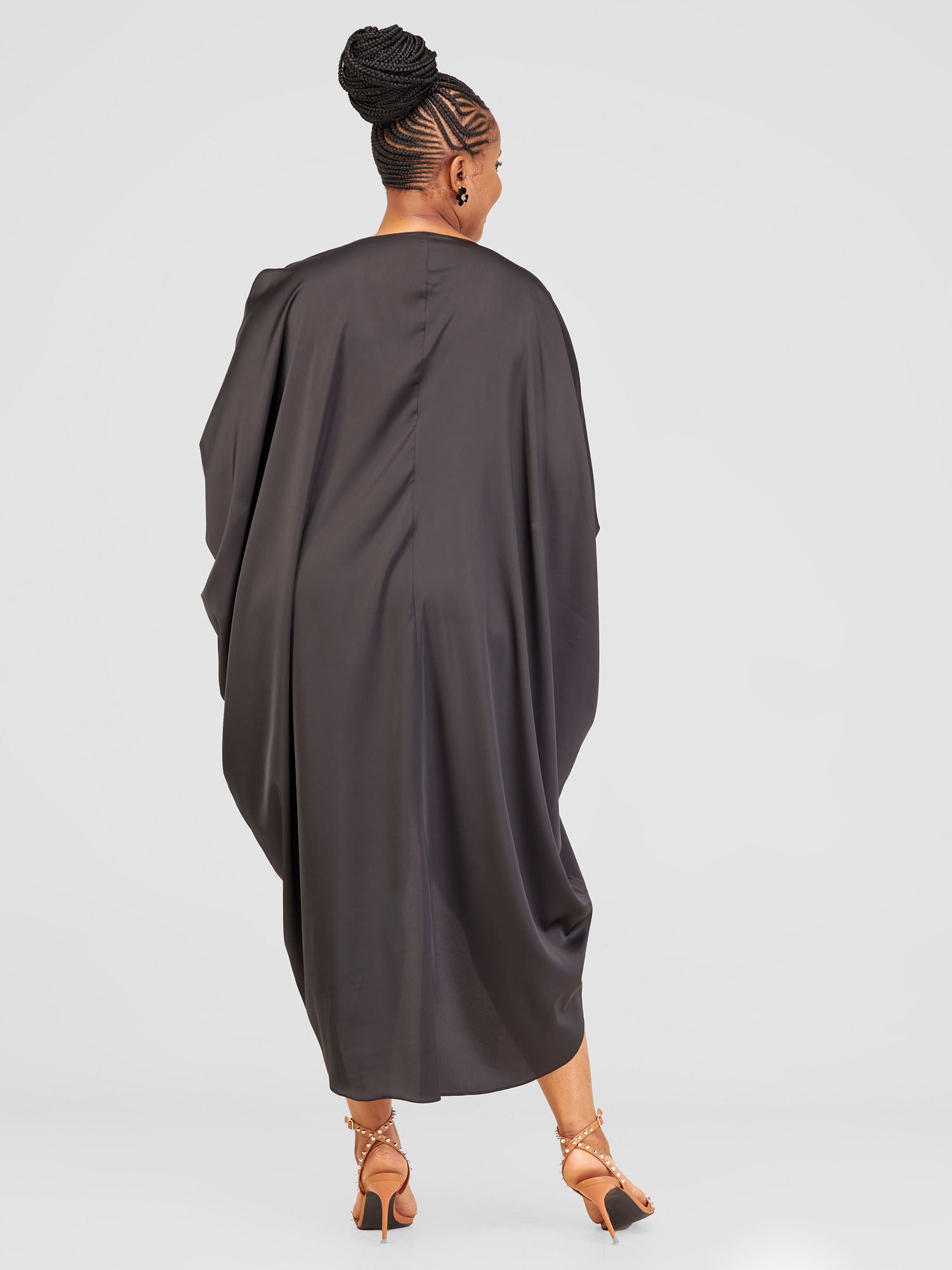 Vivo Lani Satin High Low Dress - Black