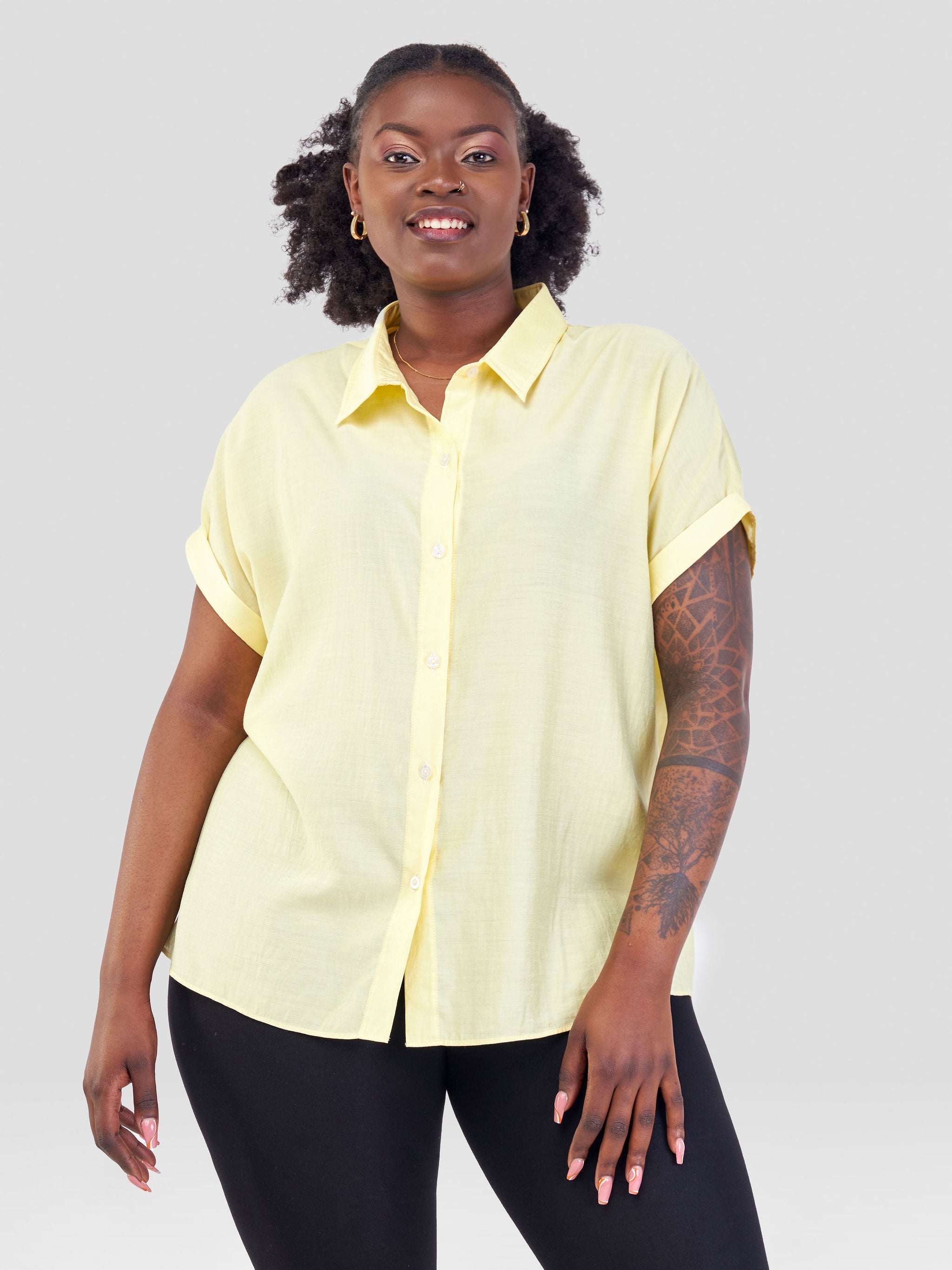 Safari Zene Drop Shoulder Top - Yellow