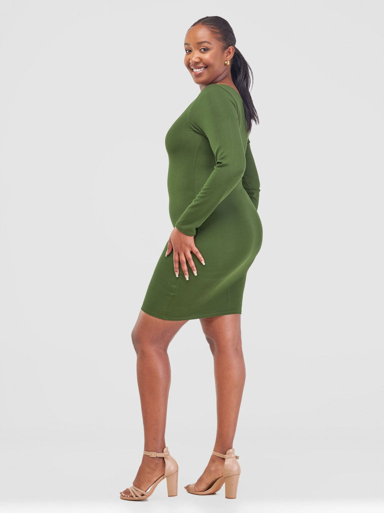 Zoya Basic Long Sleeve Bodycon - Hunters - Shopzetu
