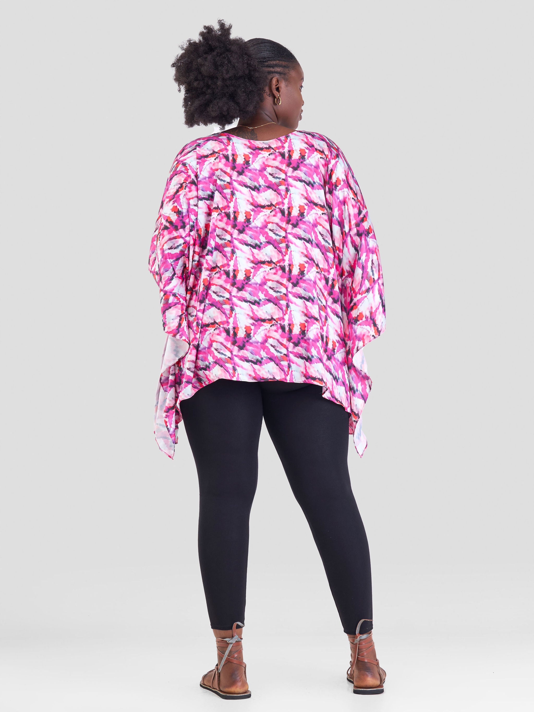 Vivo Ayana Wide Top - Pink / Purple Abstract Print