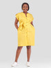 Safari Zene Drop Shoulder Above Knee Dress - Mustard
