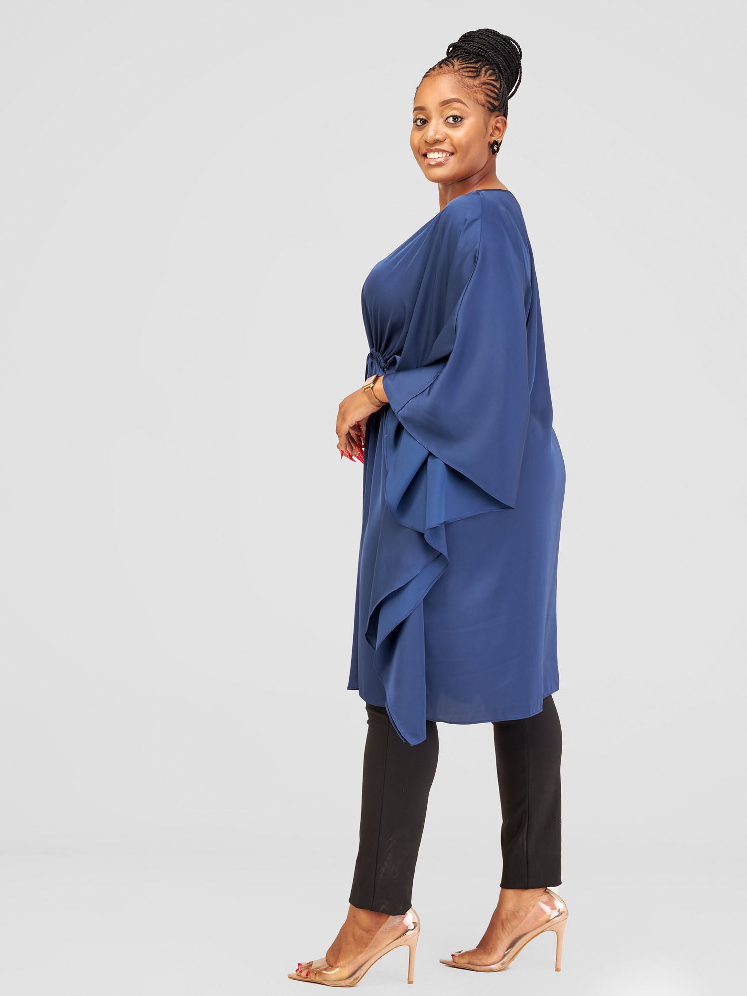 Vivo Alika Knee Length Kimono - Navy