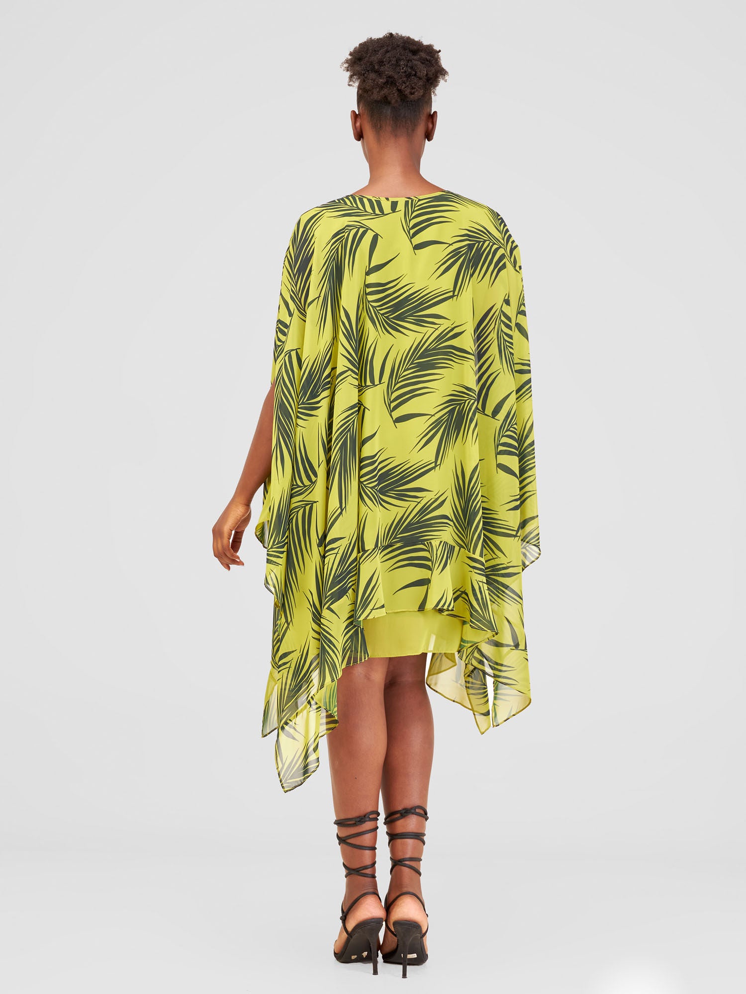 Vivo Alika Layered Dress - Green / Navy Blue Siri Print