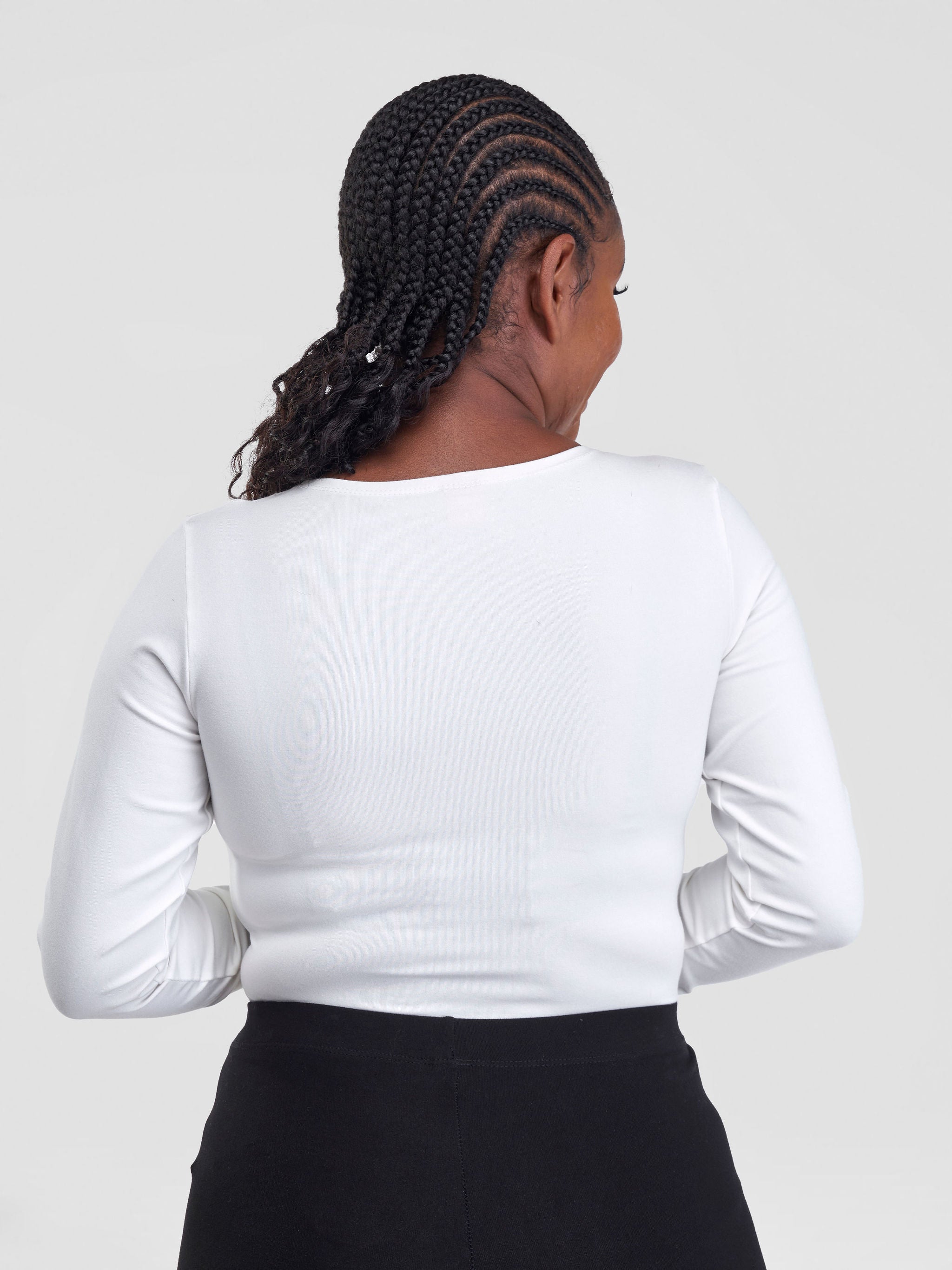 Vivo Basic Long Sleeve Bodysuit (Seamless) - White