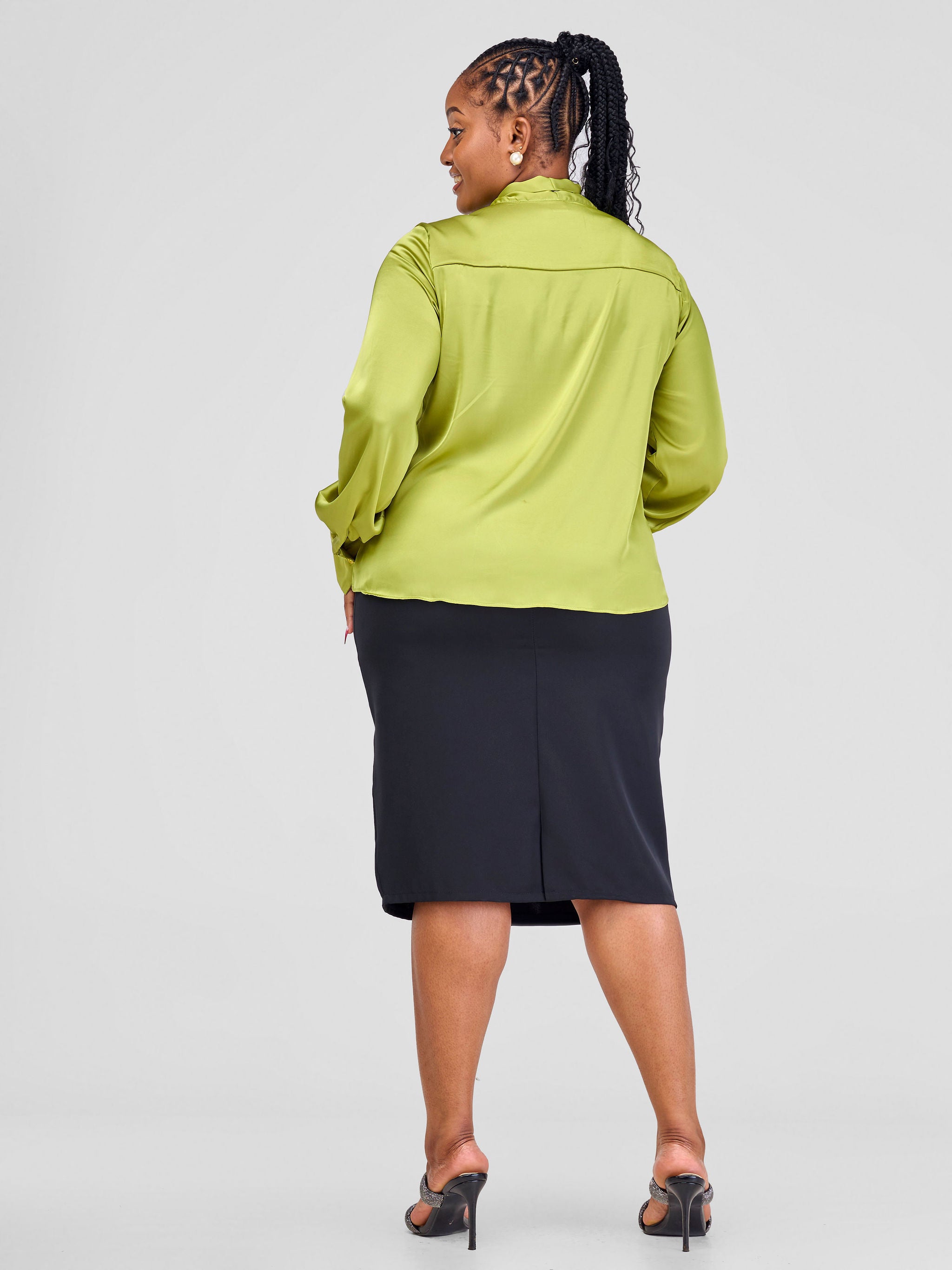 Vivo Arafa Bishop Sleeve Top - Olive Green