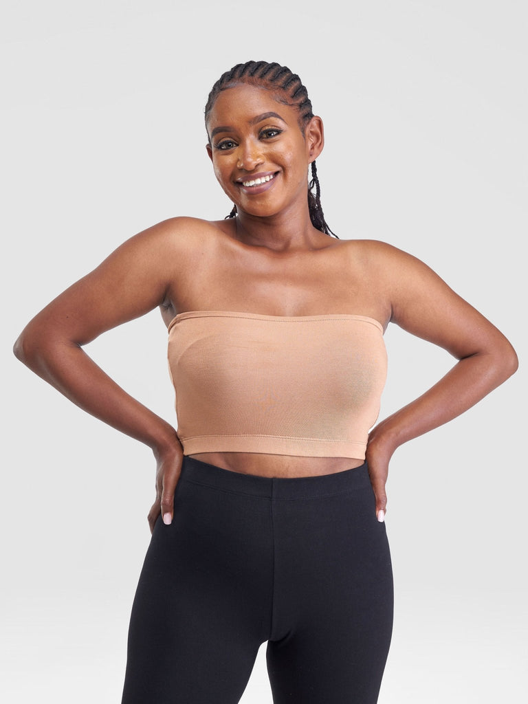 Zoya Basic Jersey Bandeau - Tan - Shopzetu
