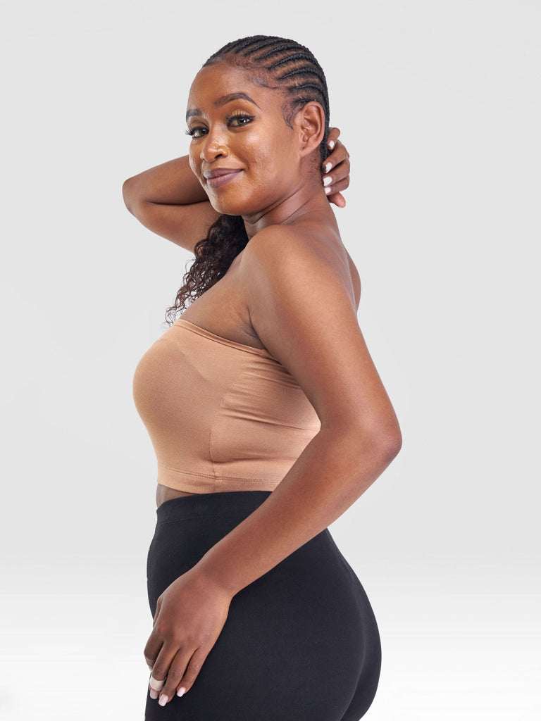 Zoya Basic Jersey Bandeau - Tan - Shopzetu