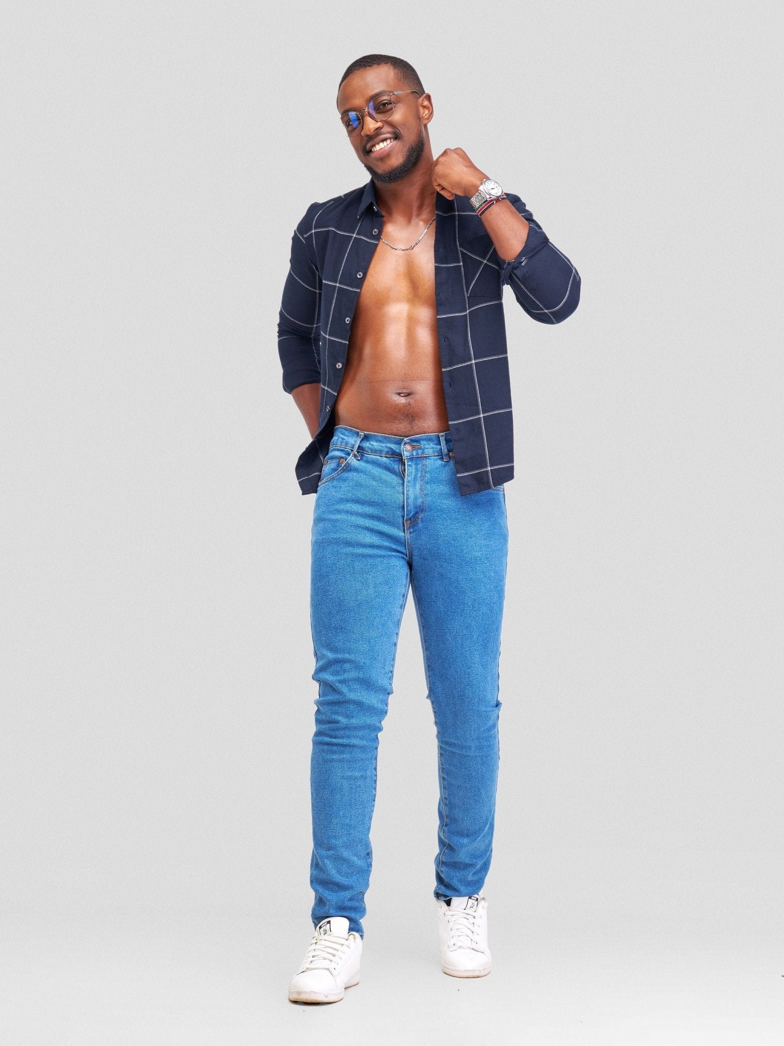 Denim Haven Classic Men's Straight Jeans - Light Blue - Shopzetu