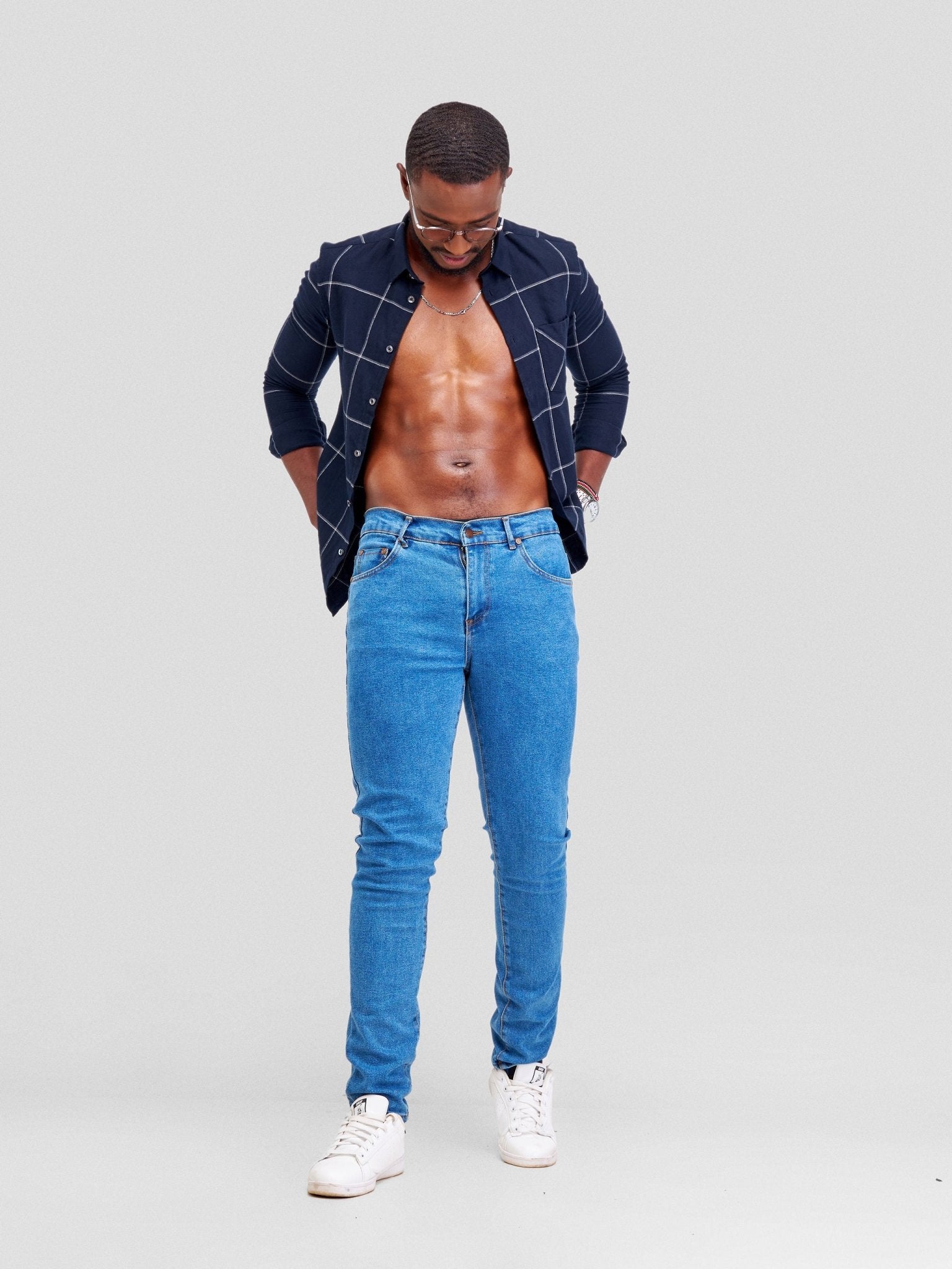 Denim Haven Classic Men's Straight Jeans - Light Blue - Shopzetu