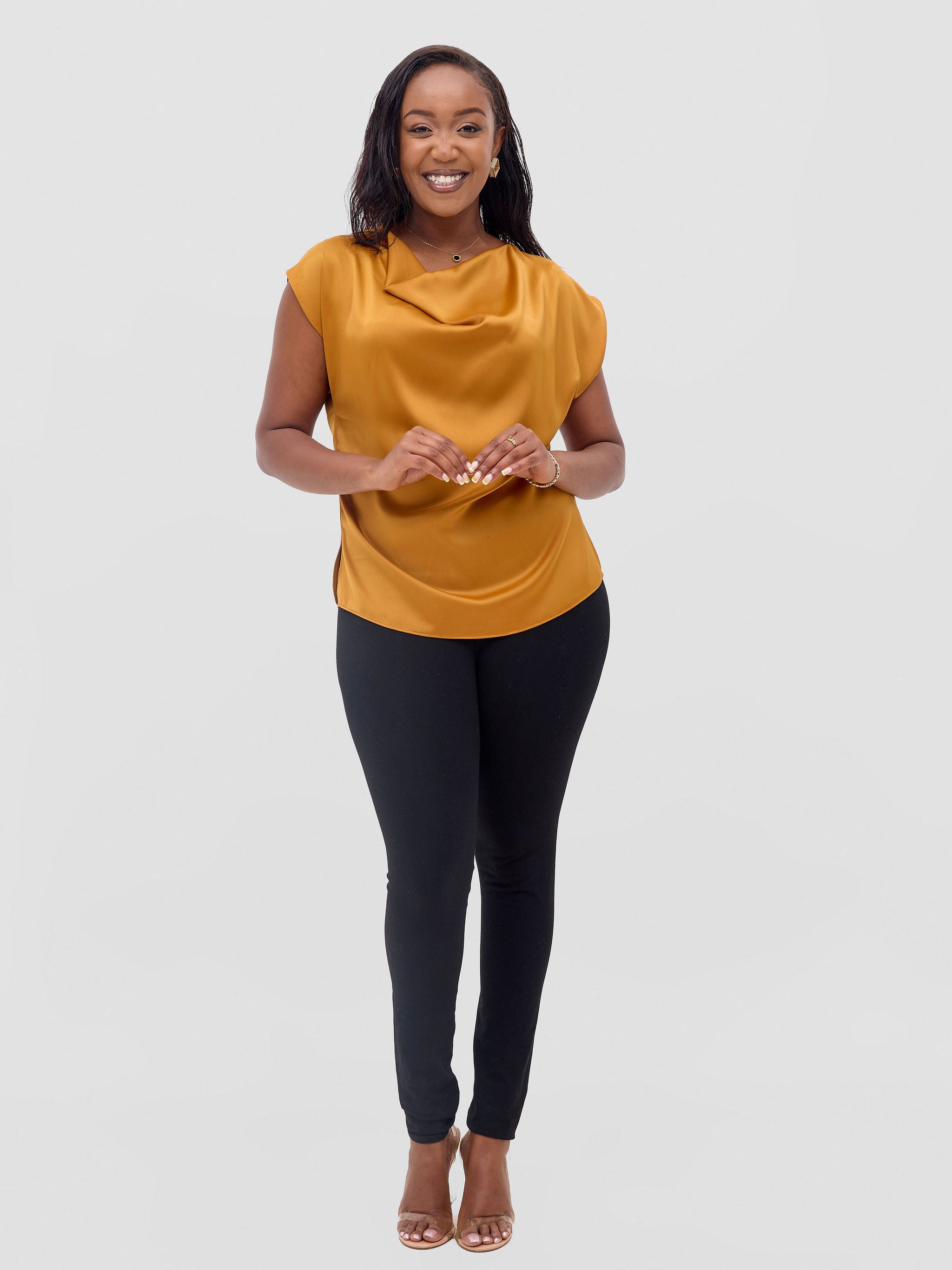 Vivo Meli Cowl Top - Dark Mustard