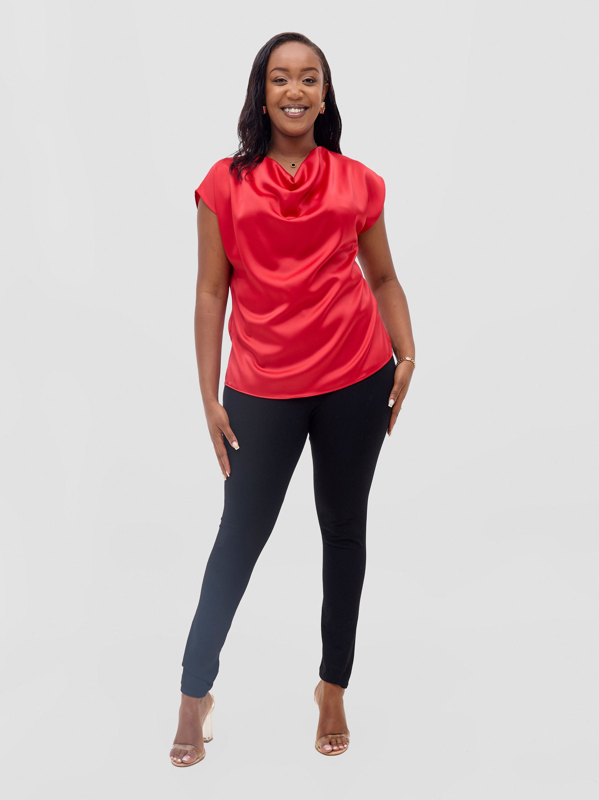 Vivo Meli Cowl Top - Red