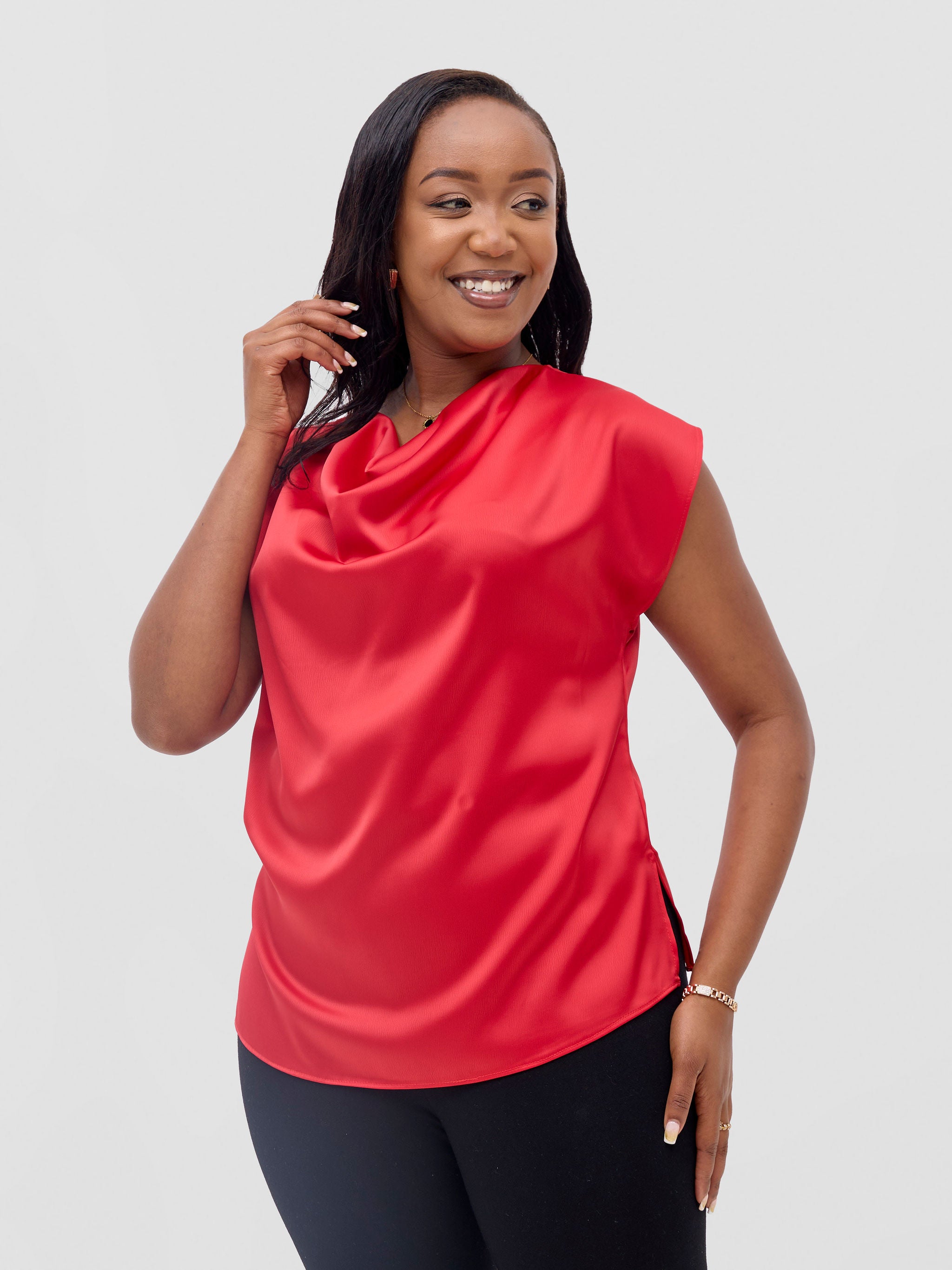 Vivo Meli Cowl Top - Red