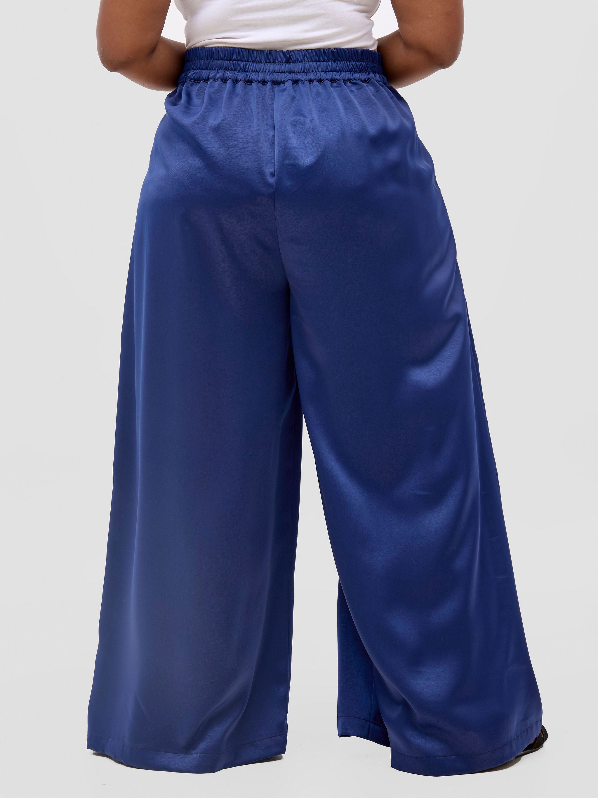 Vivo Meli Satin Pants - Navy
