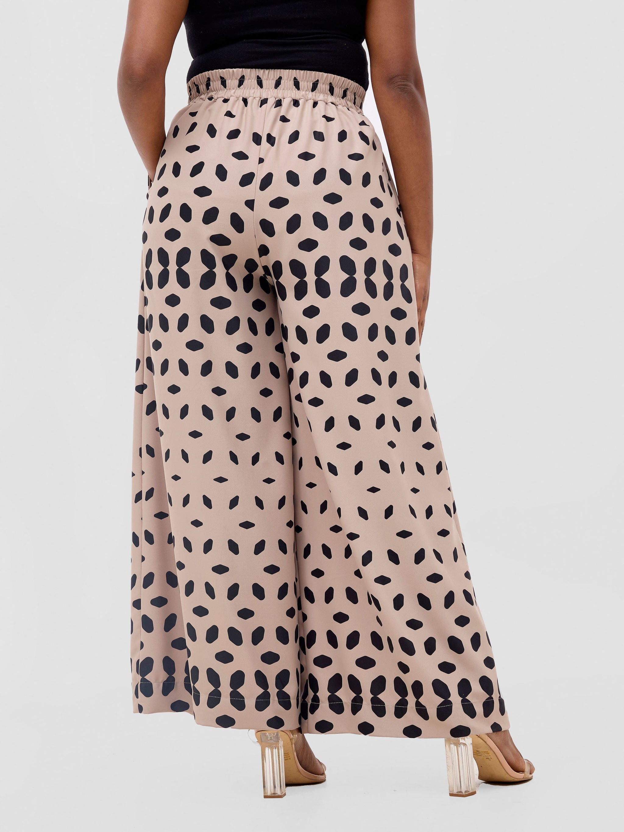 Vivo Ayla Crepe Pants - Taupe / Black Ila Print