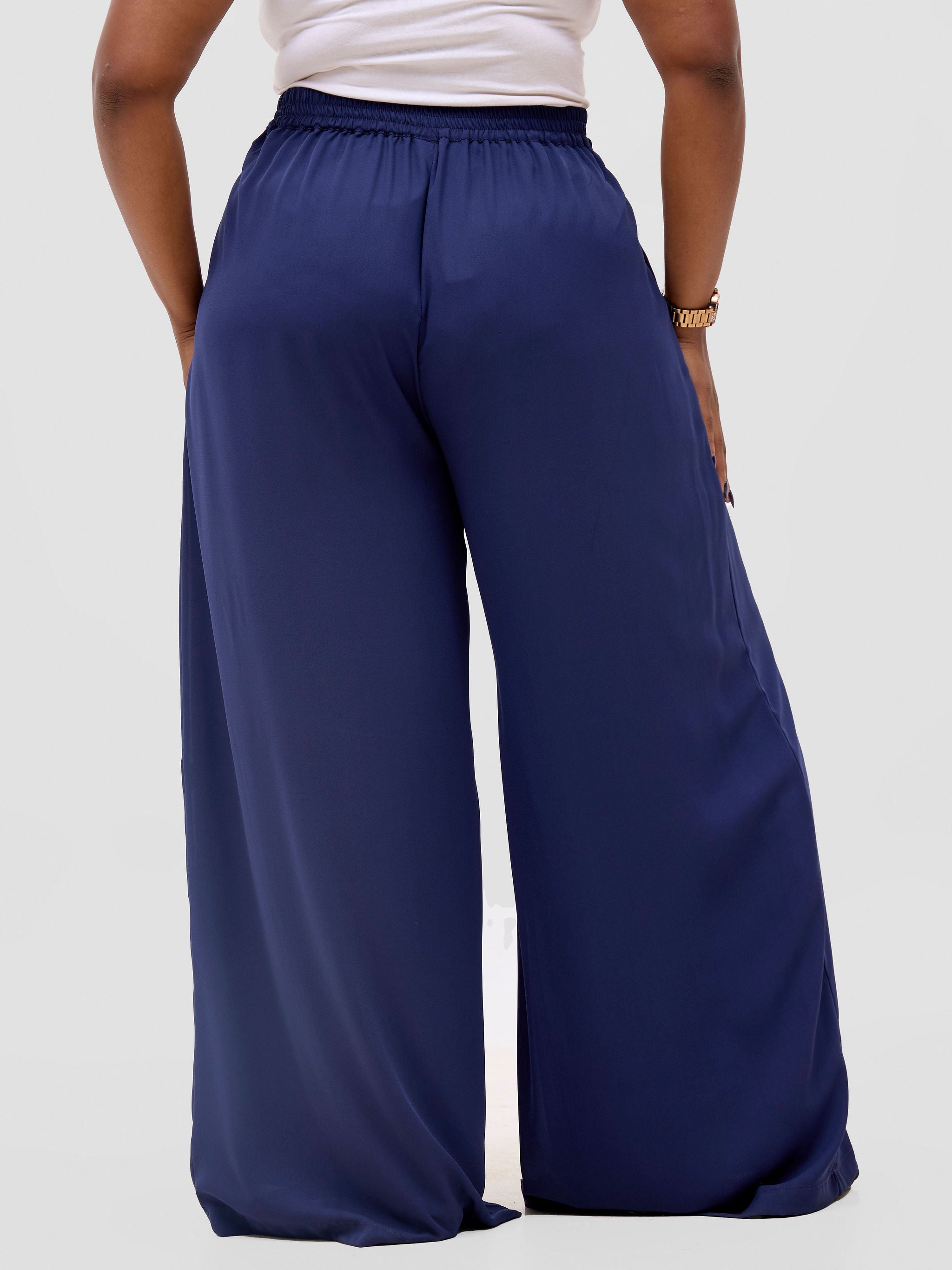 Vivo Meli Chiffon Pants - Navy Blue