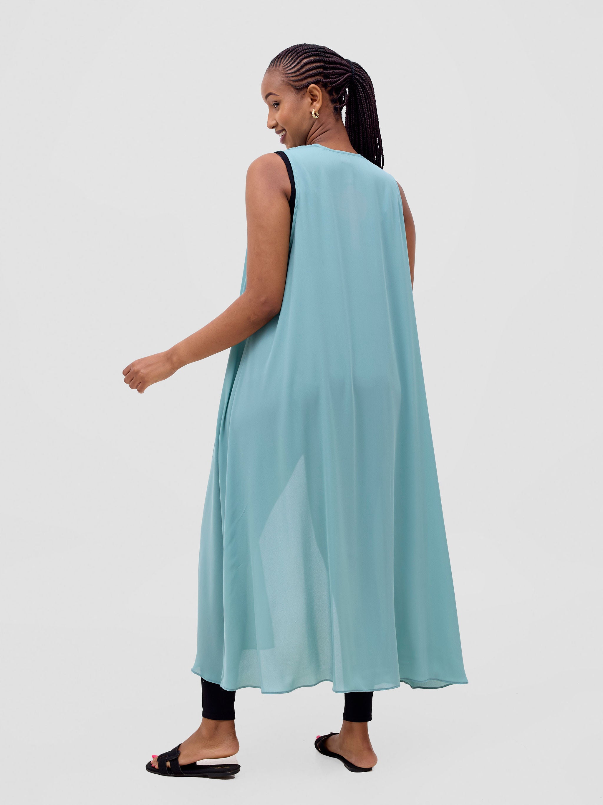 Vivo Basic Sleeveless Tent Kimono - Mint