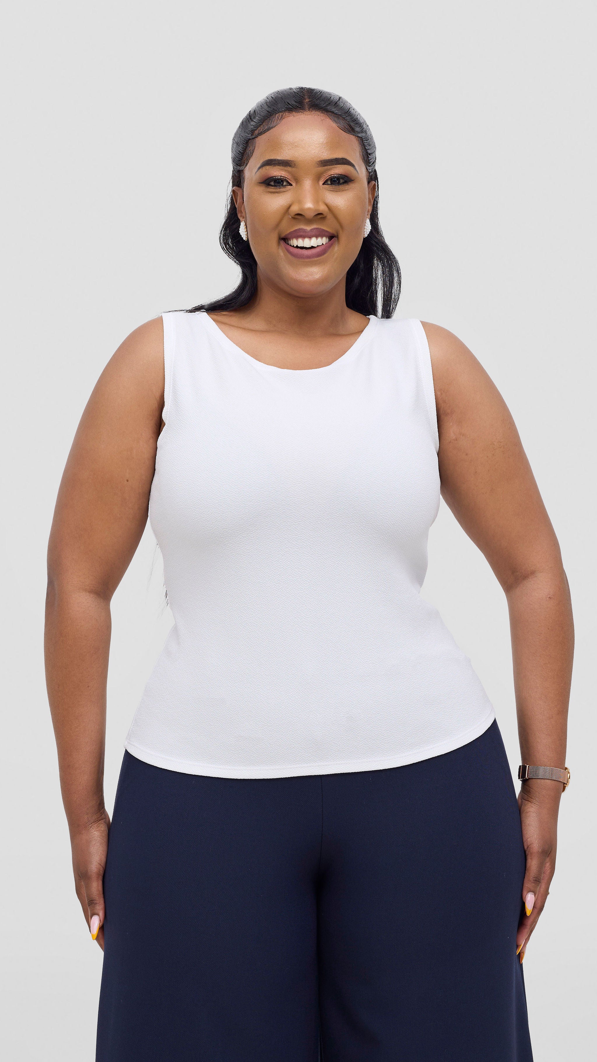 Vivo Alani Boat Neck Top - White