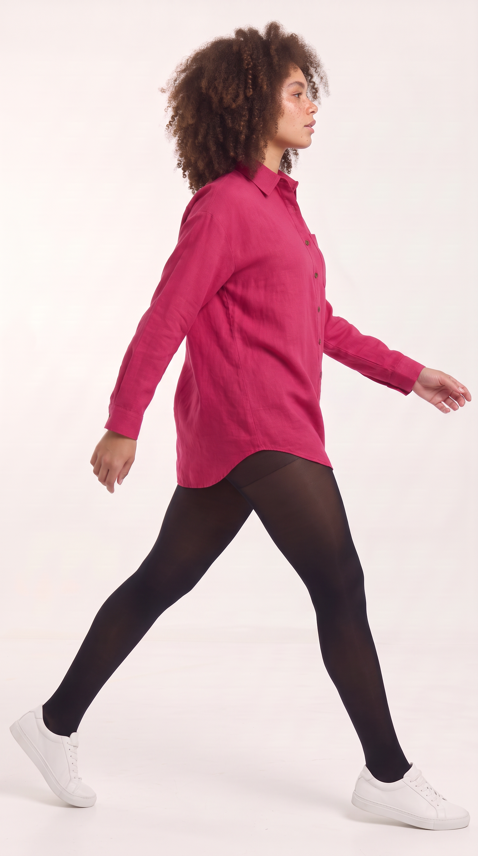 Safari by Vivo Oversized Shirt in Linen Blend - Dark Pink