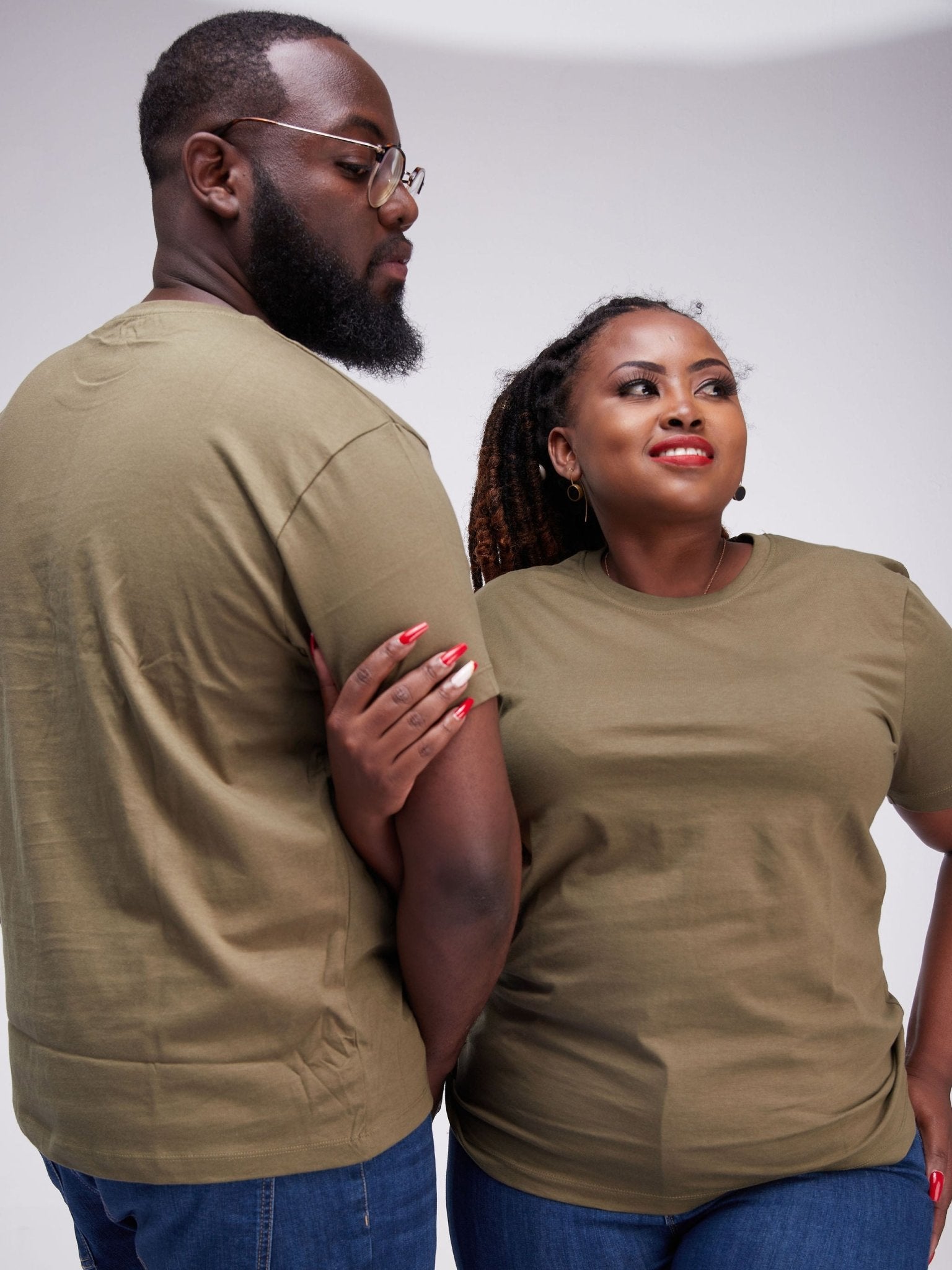 King's Collection Unisex Round Neck T-shirt - Light Army Green - Shop Zetu Kenya