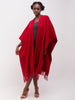 Vivo Basic Double Layered Wrap Poncho - Dark Red - Shopzetu