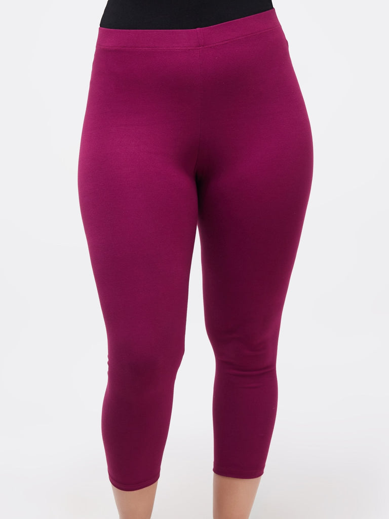 Zoya Capri Leggings - Burgundy - Shopzetu