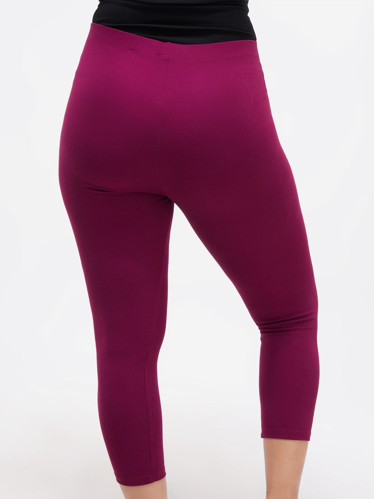 Zoya Capri Leggings - Burgundy - Shopzetu