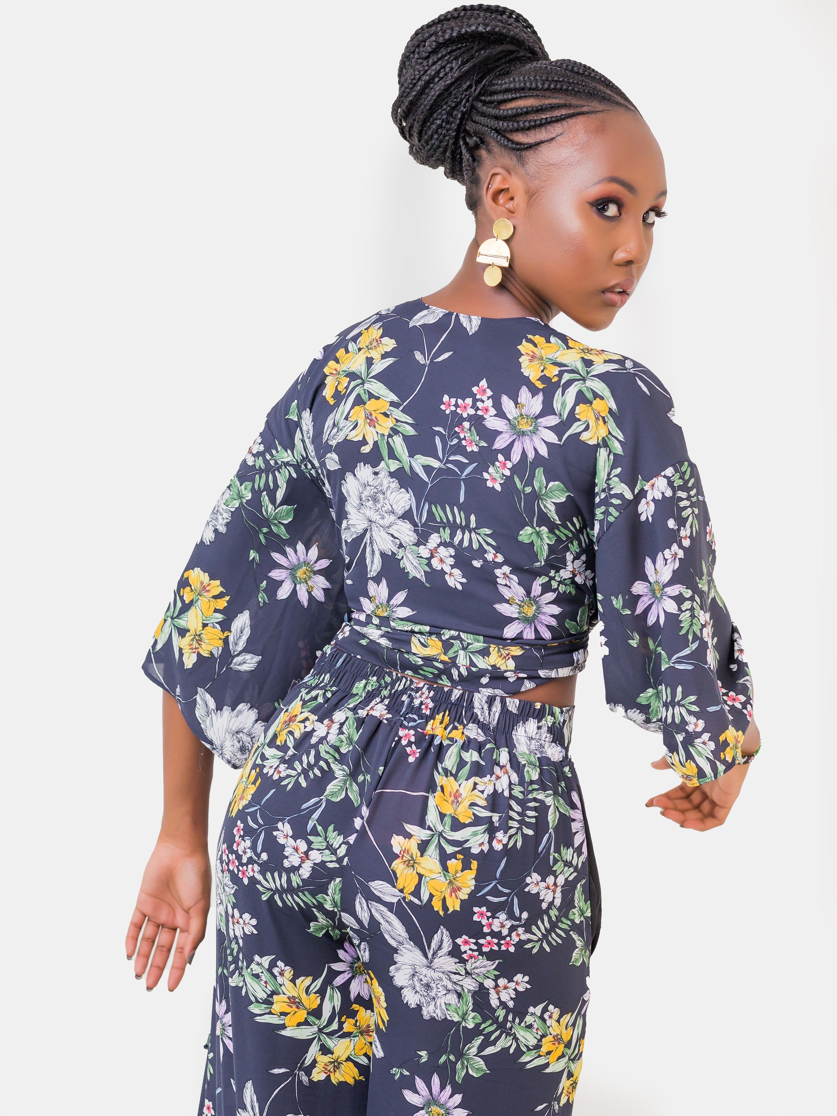 Zetu Reversible Kimono Top - Floral Print - Shop Zetu
