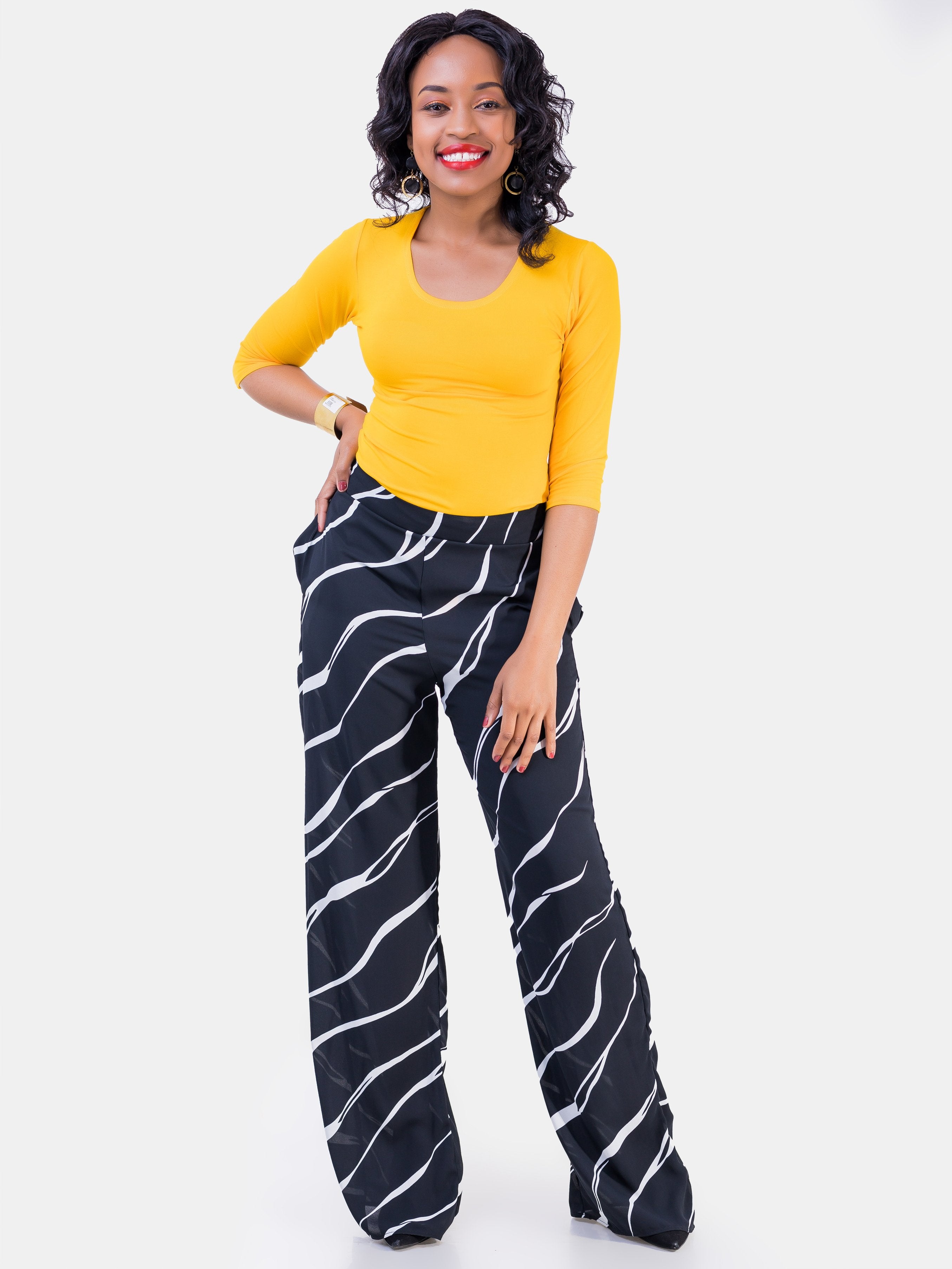 Vivo Nandi Lined Pants - Black & White Print - Shop Zetu