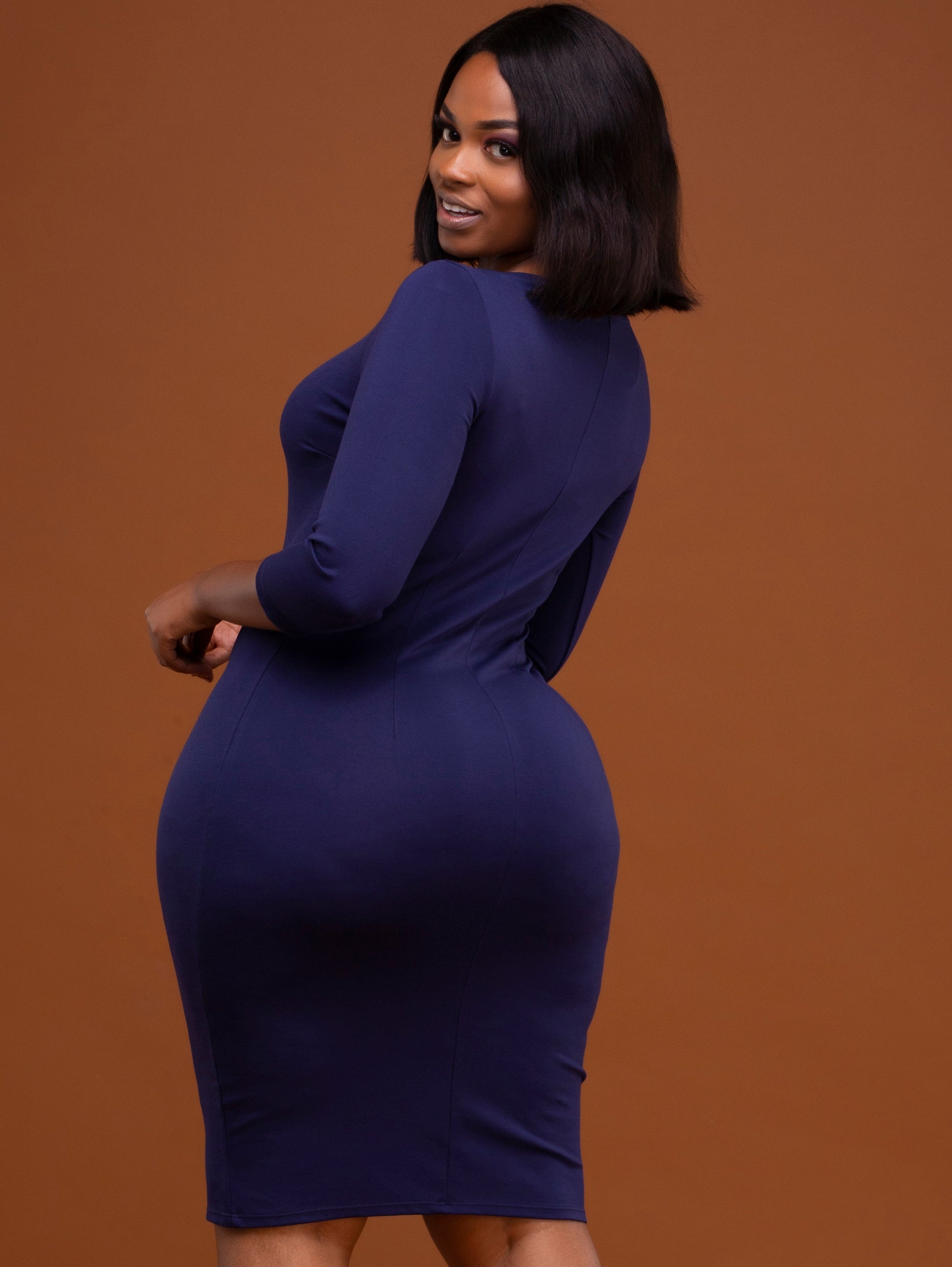 Vivo Sierra Sheath Dress - Navy Blue