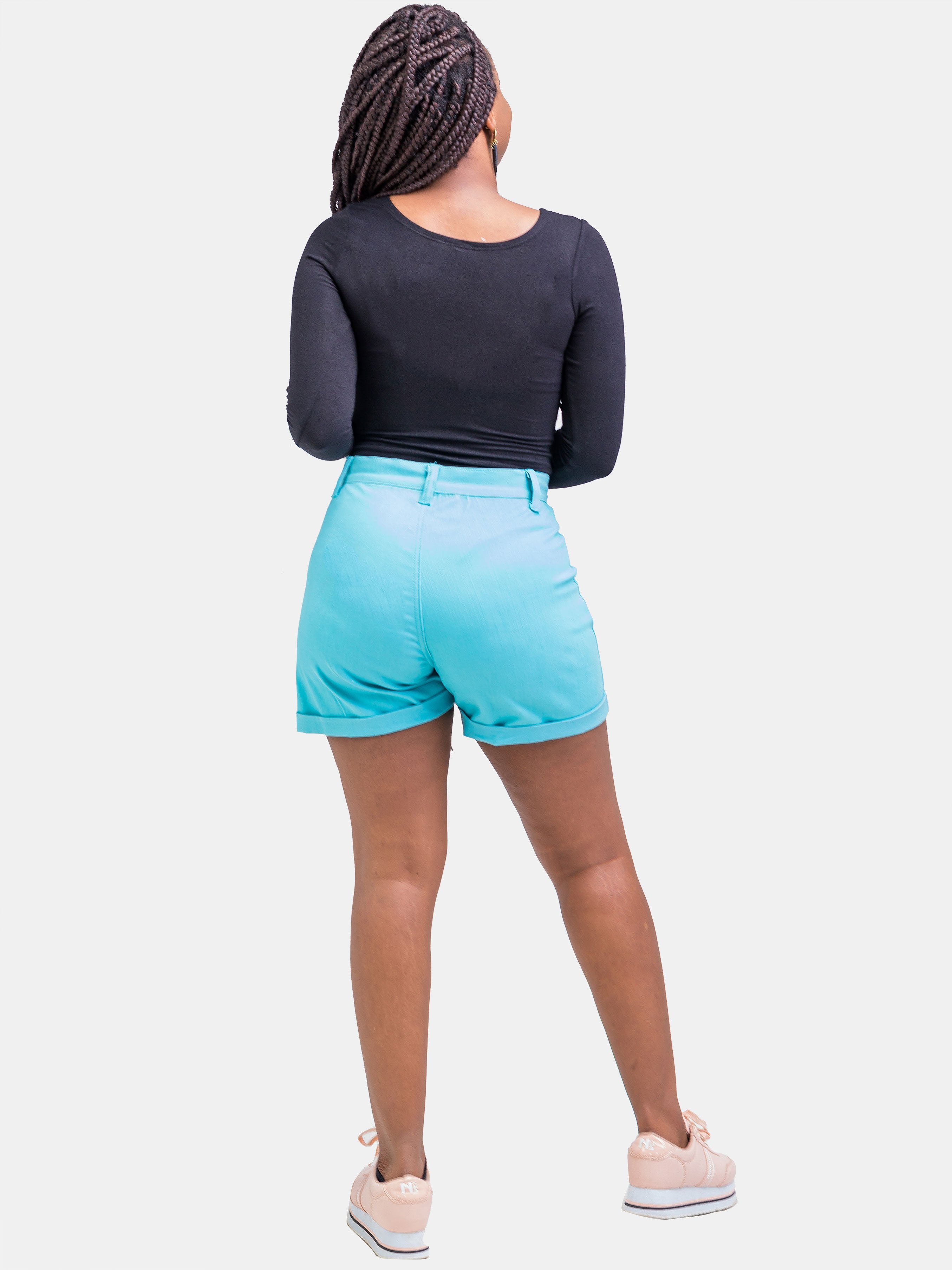 Zetu Denim Booty Shorts -Light Blue - Shop Zetu