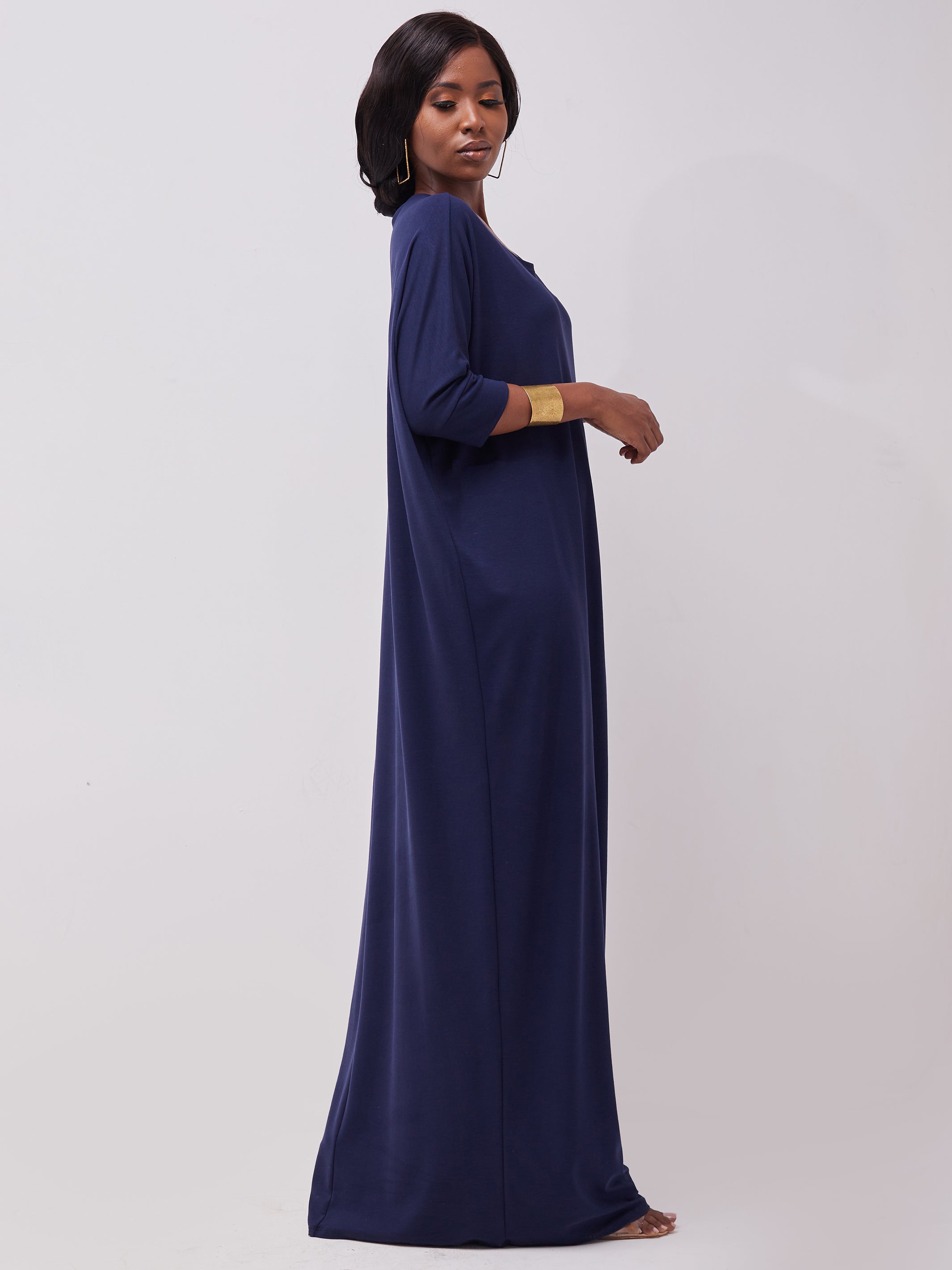 Vivo Basic Dolman Maxi Dress Navy Blue Vivo Fashion Group Kenya