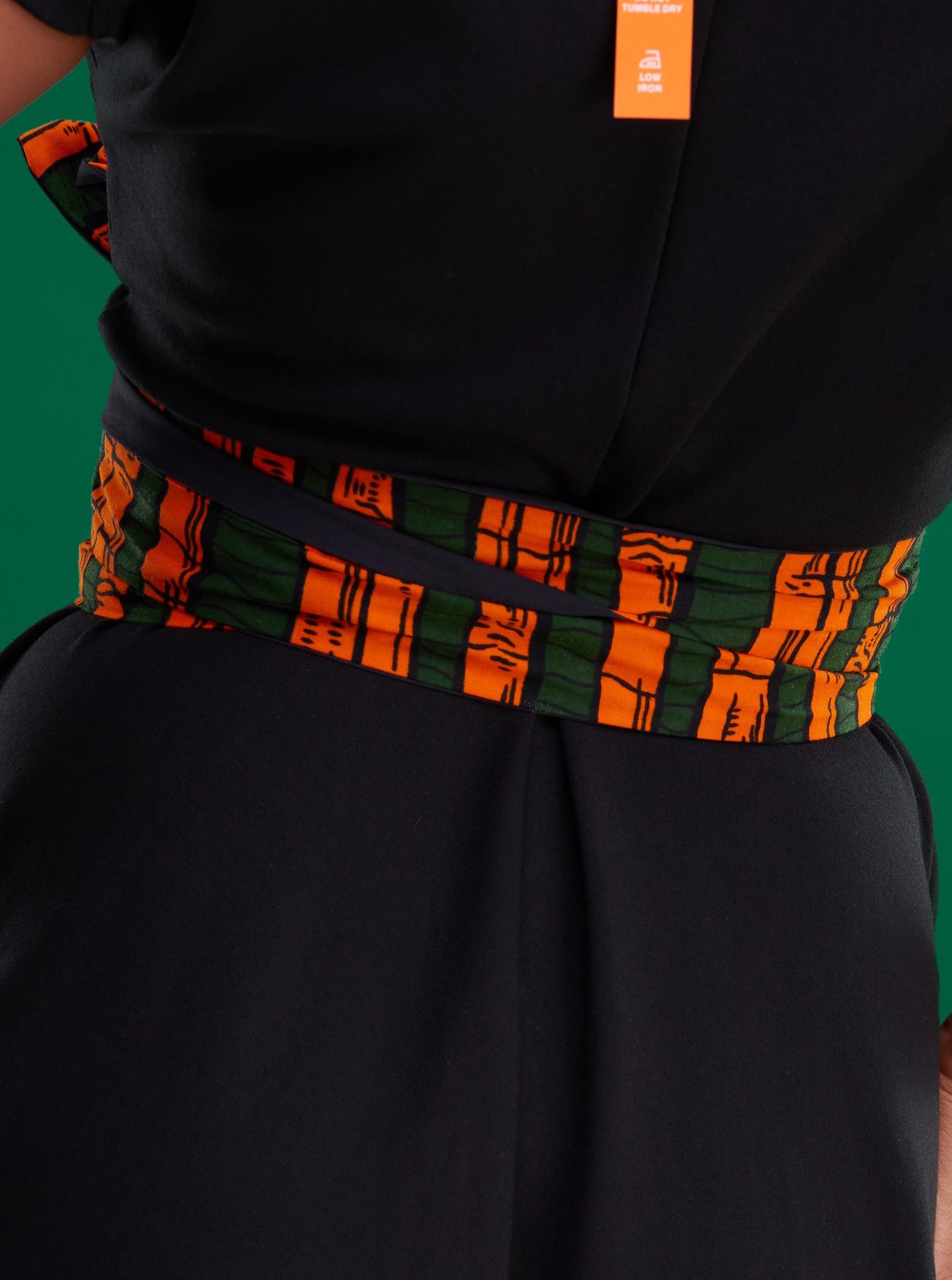 Safari Huru Belt - Black / Orange Print
