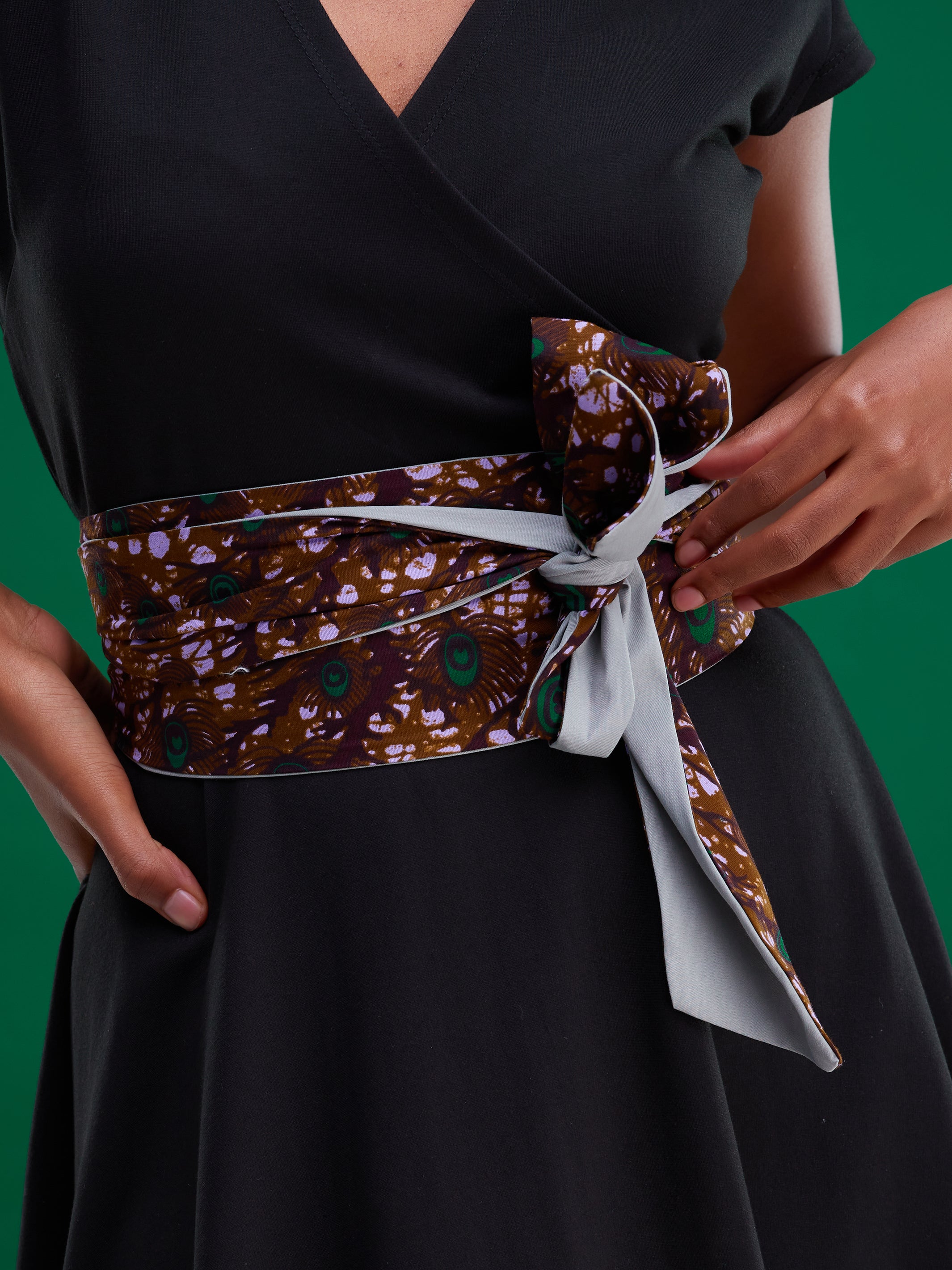 Safari Huru Belt - Grey / Brown Print