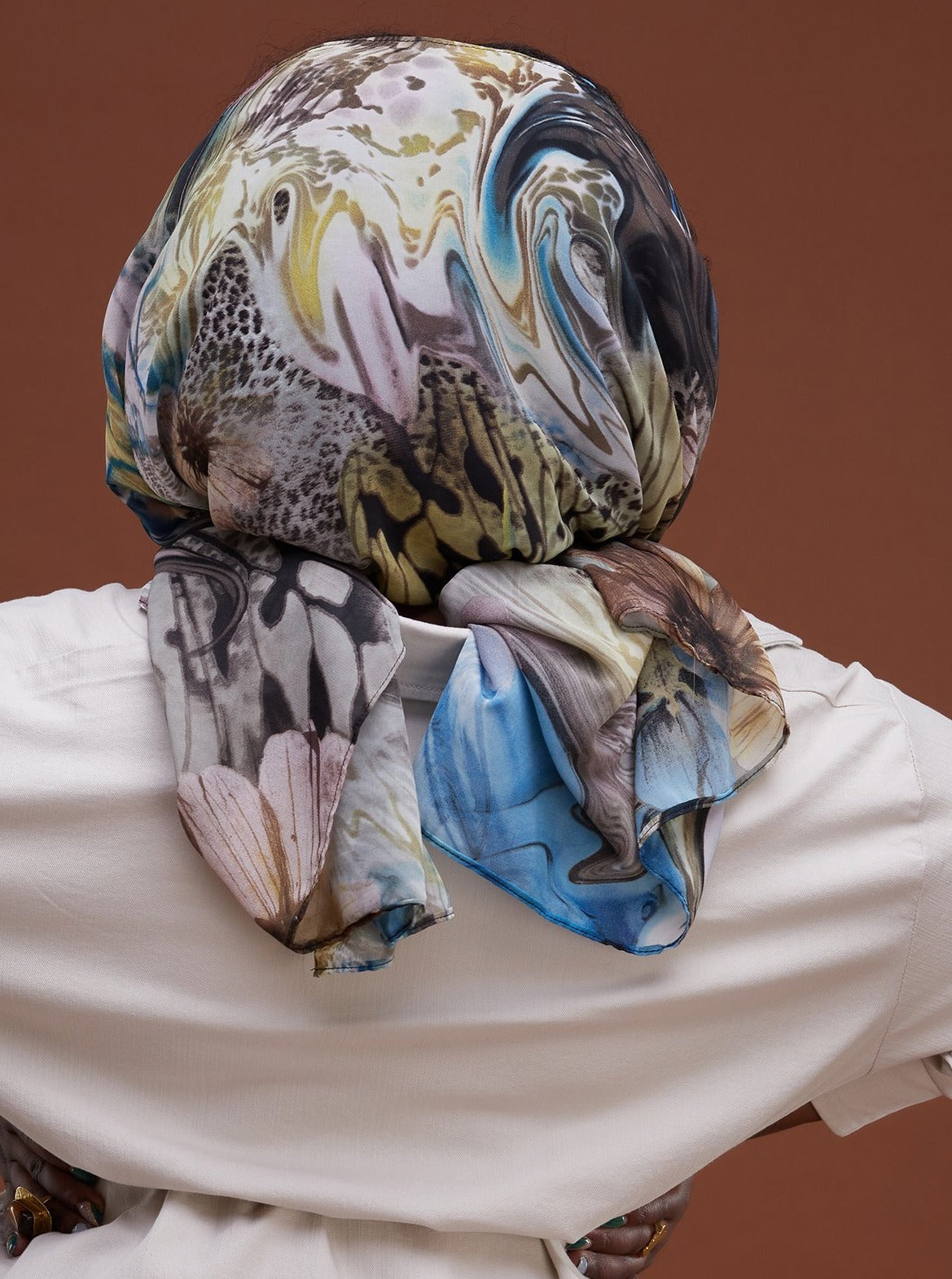 Safari Basic Chiffon Scarf - Hunters Green Print