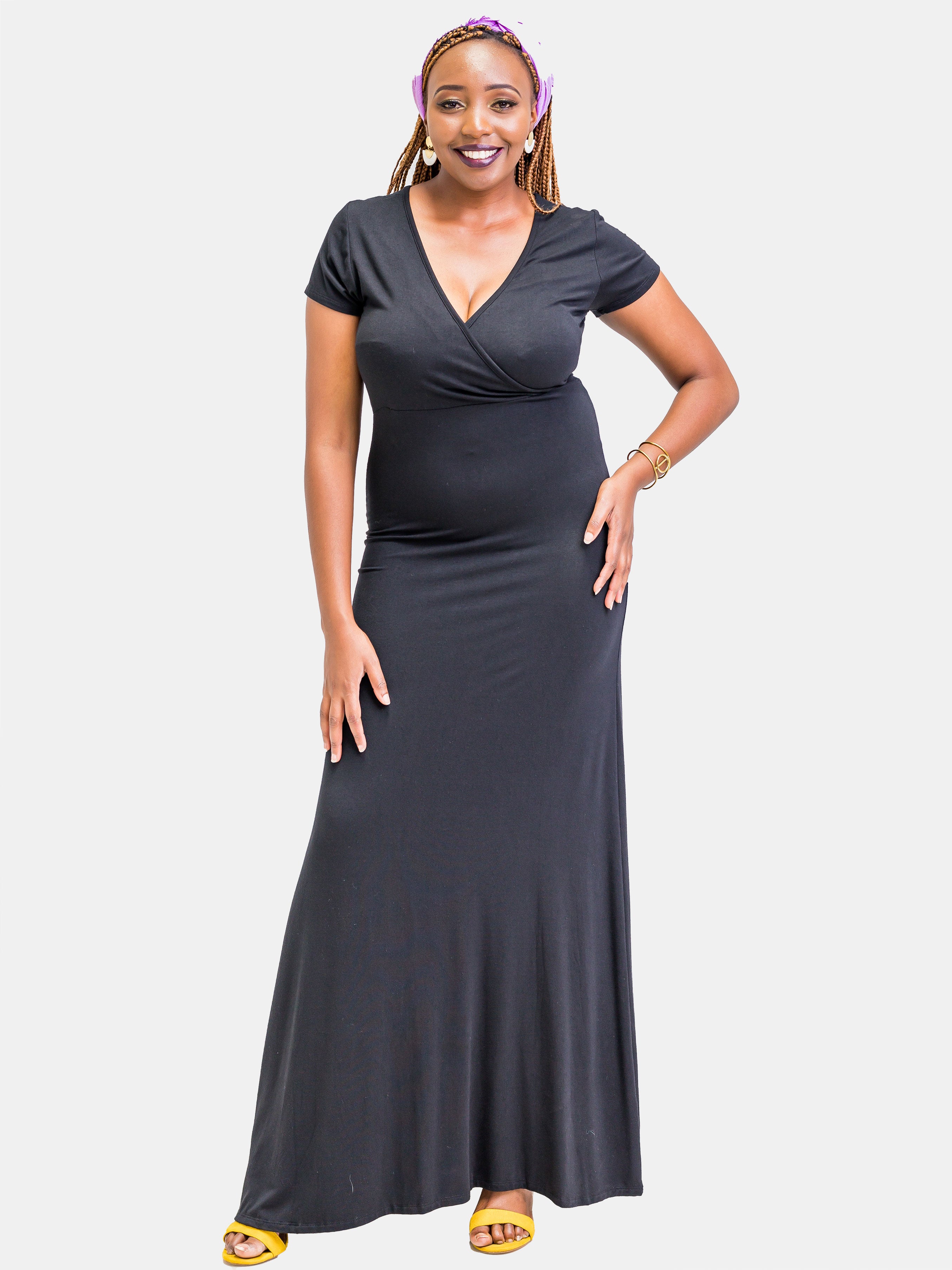 Grey wrap maxi dress best sale